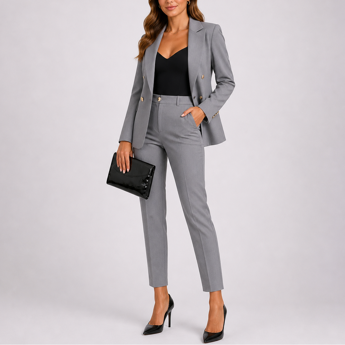 Women’s Suit with Tailored Blazer and Slim-Fit Trousers
