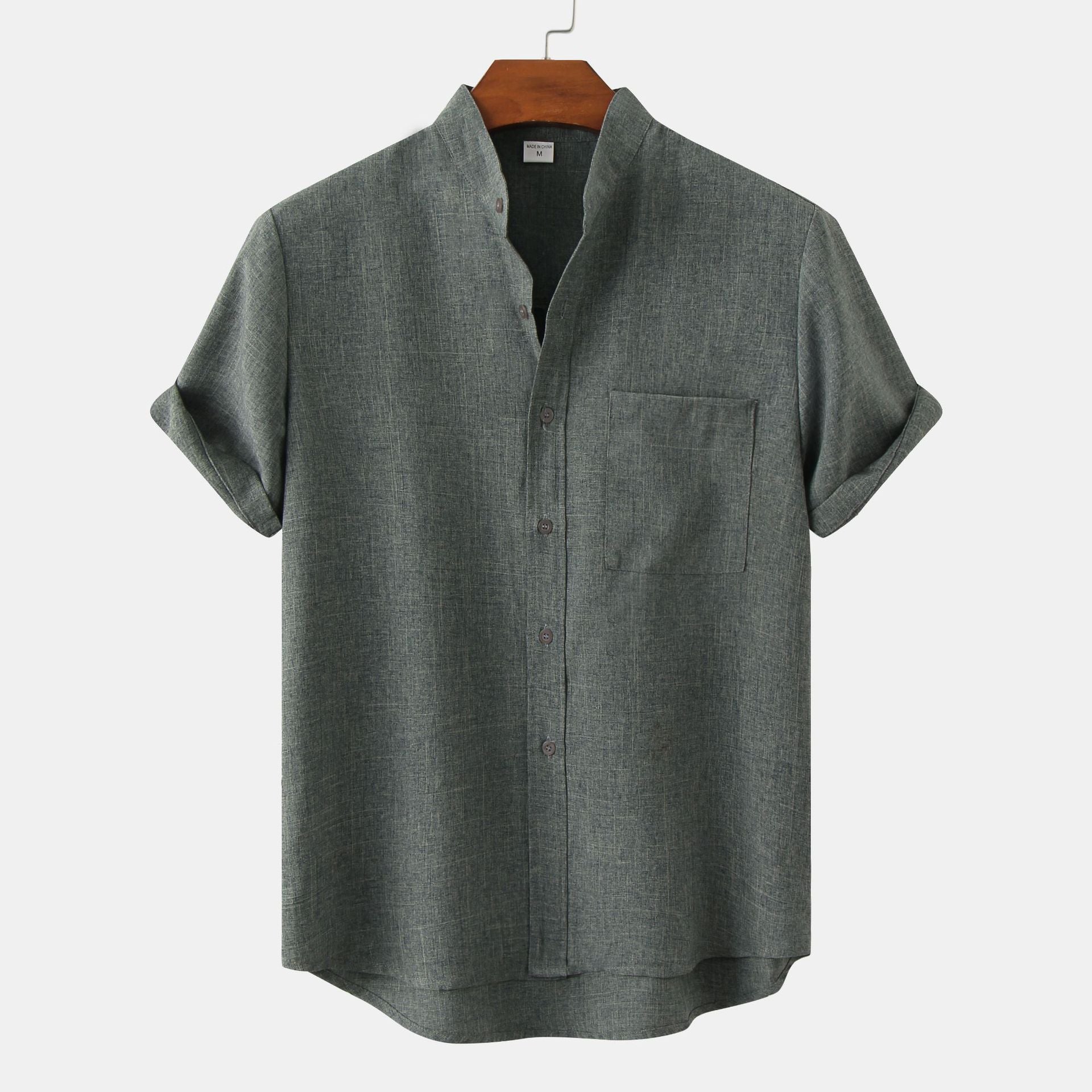 Hudson Short Sleeve Mandarin Collar Shirt
