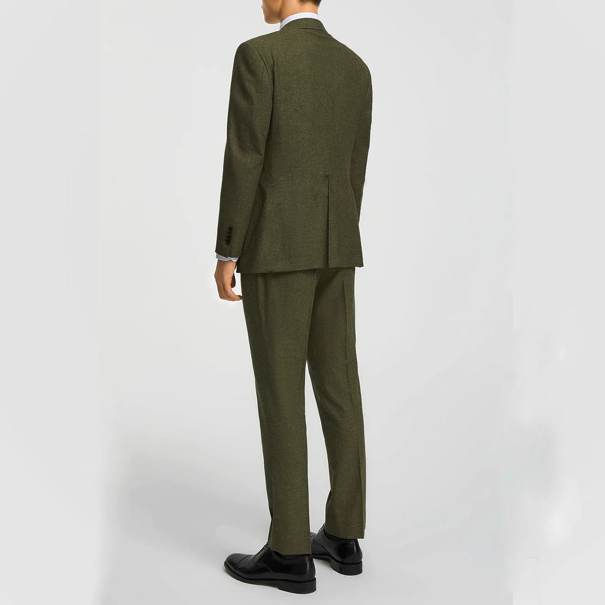 Men's Suit 3-Piece Military Green Tweed