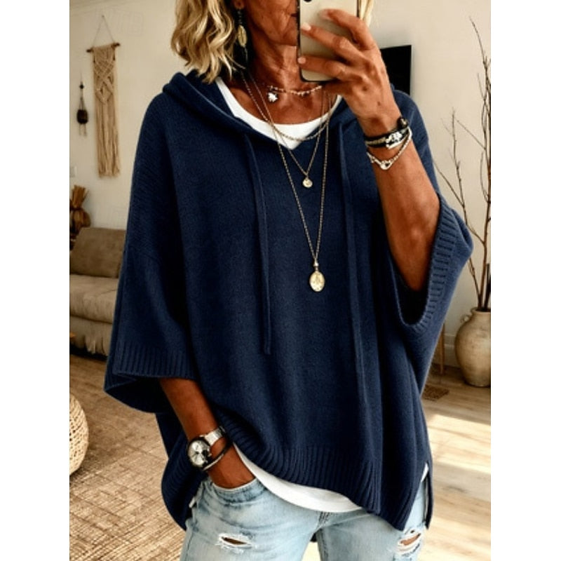 Women’s Hoodie with Hood and Buttoned Collar