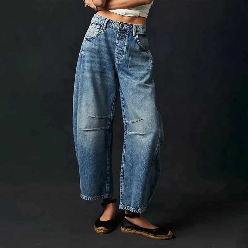 Women's Wide-Leg, Relaxed-Fit Casual Jeans Pants