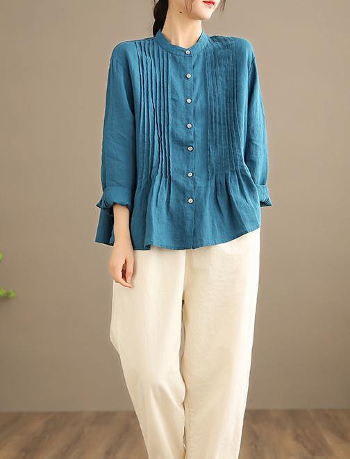 Organic White Linen Tunic Blouse