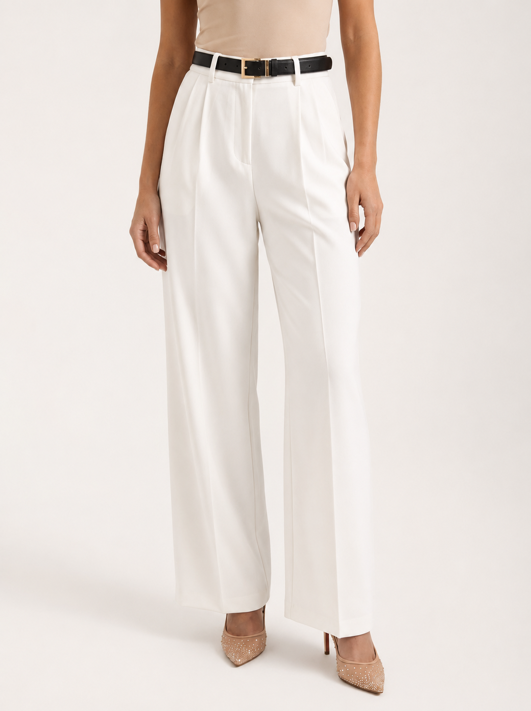 Women's High-Waisted, Wide-Leg, Elegant Pants