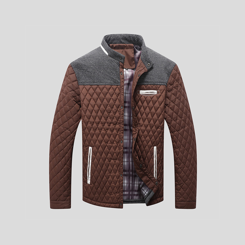 Fall Men's Windproof Lined Jacket with High Collar | Casual Coat