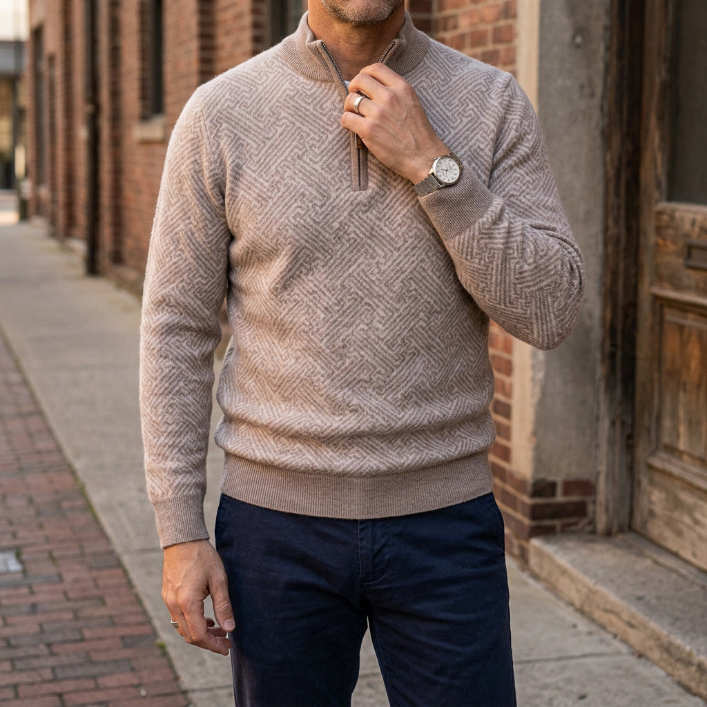 Men’s Merino Wool Quarter Zip Sweater