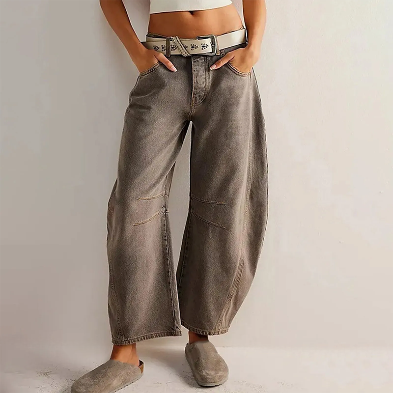 Women's Wide-Leg, Relaxed-Fit Casual Jeans Pants