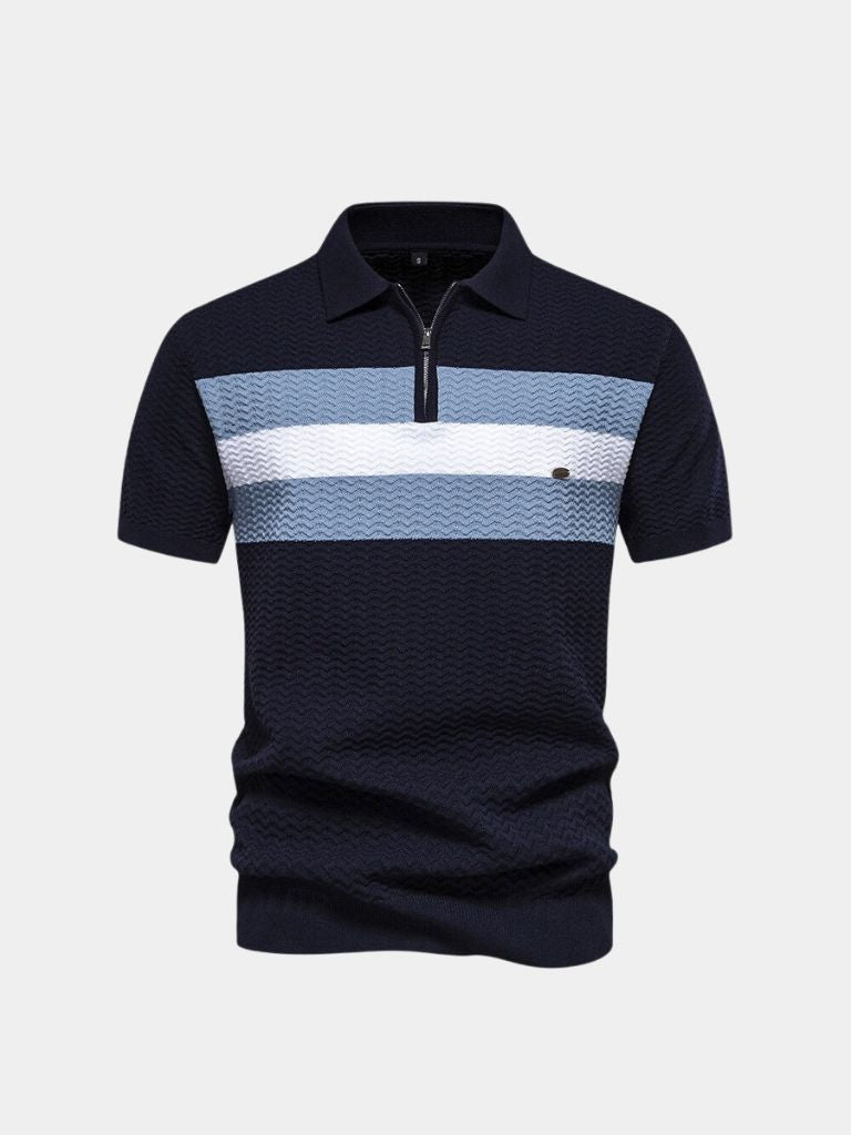 Classic Fit Men's Short Sleeve Polo with Zip Collar | Smart Casual