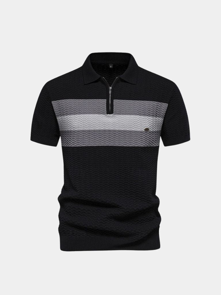 Classic Fit Men's Short Sleeve Polo with Zip Collar | Smart Casual