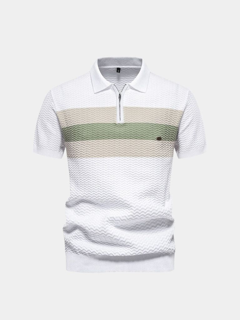 Classic Fit Men's Short Sleeve Polo with Zip Collar | Smart Casual