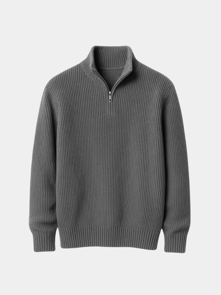 Liam Quarter Zip Sweater Mens Ribbed