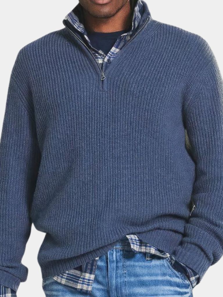Liam Quarter Zip Sweater Mens Ribbed