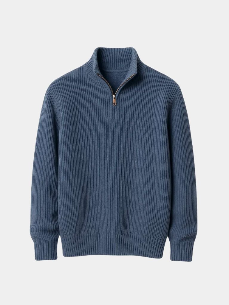 Liam Quarter Zip Sweater Mens Ribbed