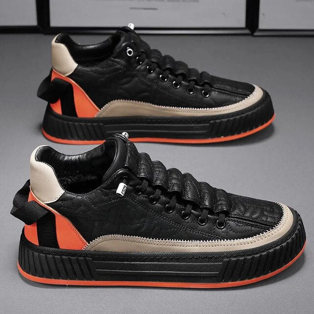 Sneakers Men's Casual in Black and White with a Simple, Elegant Design