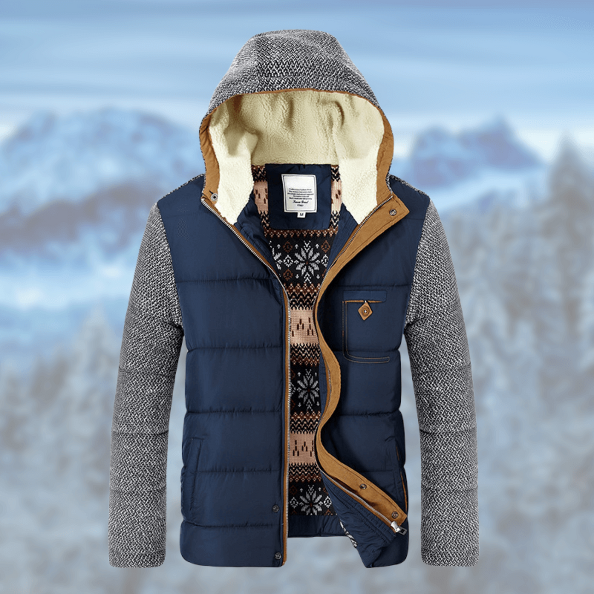 Men’s Winter Jacket Elegant Long-Sleeved, Regular Fit