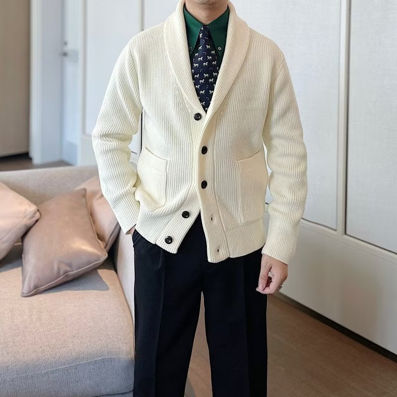 Men’s Relaxed Fit V-Neck Button-Front Cardigan