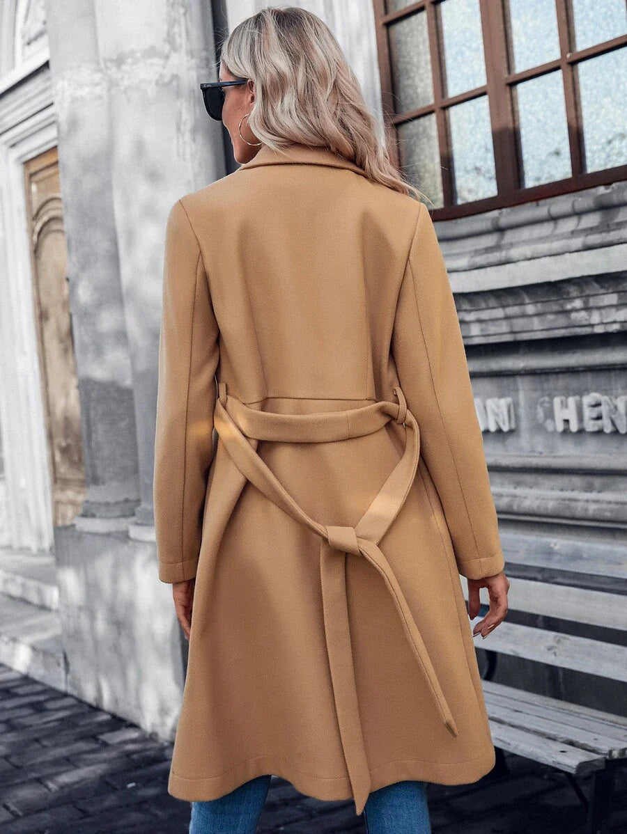 Women's A-Line Double-Breasted Trench Coat