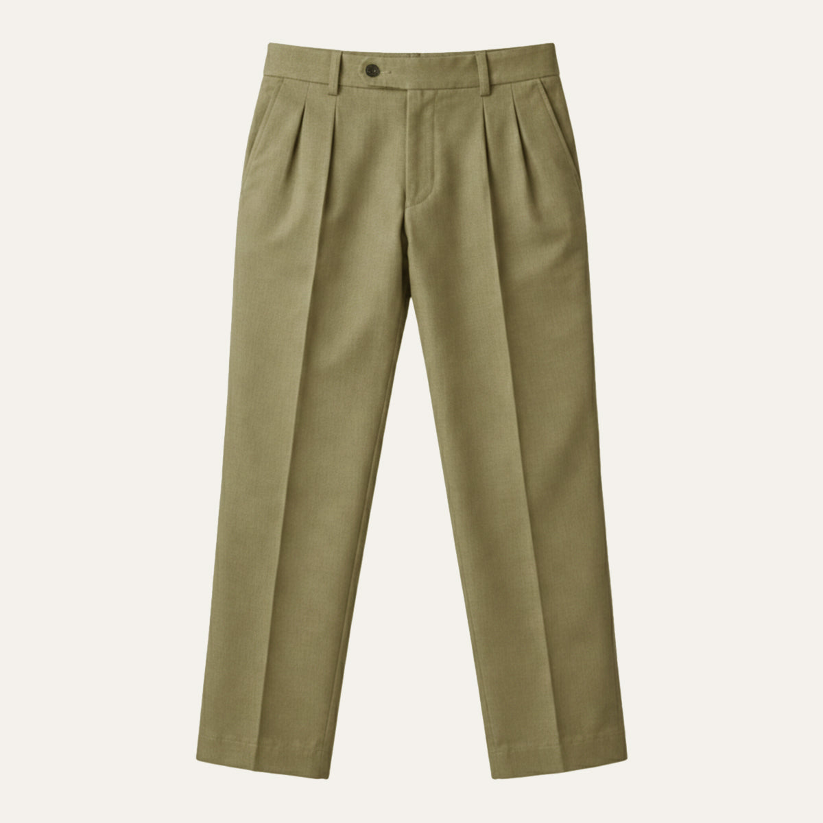 Linen Pants with Elastic Waist and Straight Legs