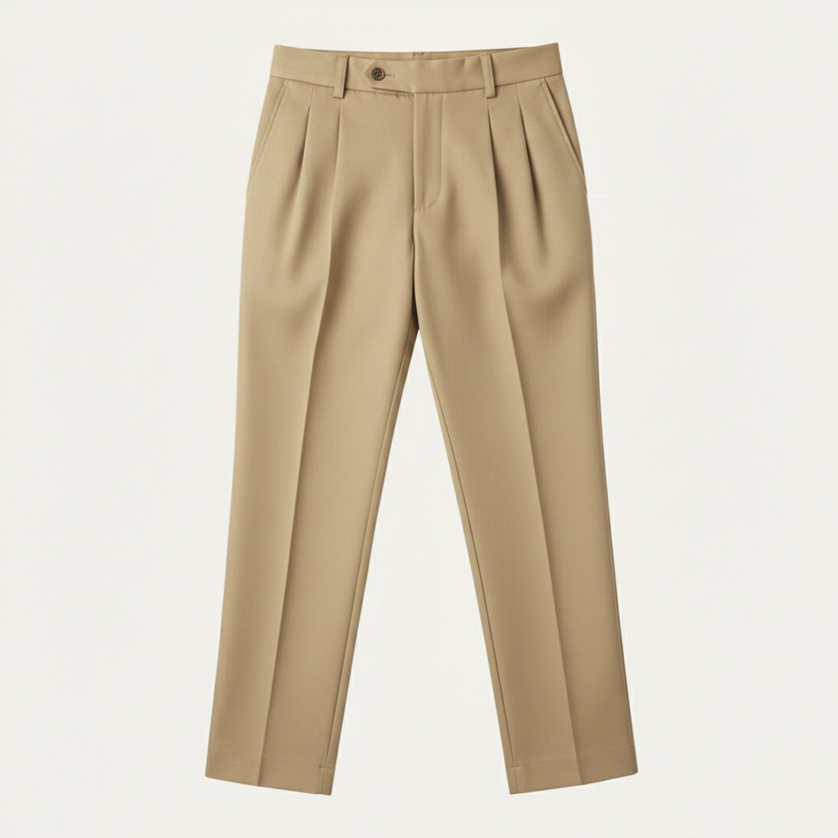 Linen Pants with Elastic Waist and Straight Legs