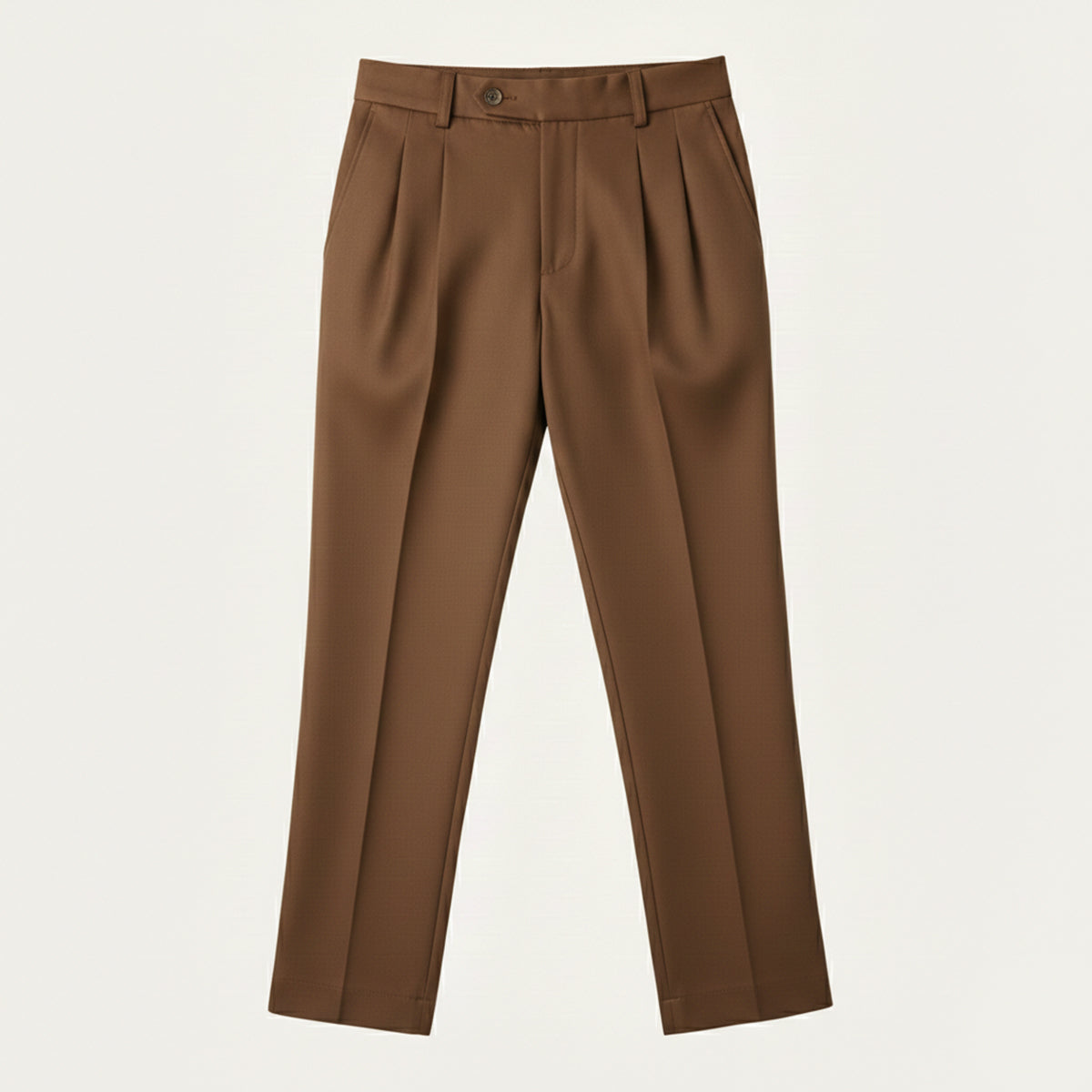 Linen Pants with Elastic Waist and Straight Legs