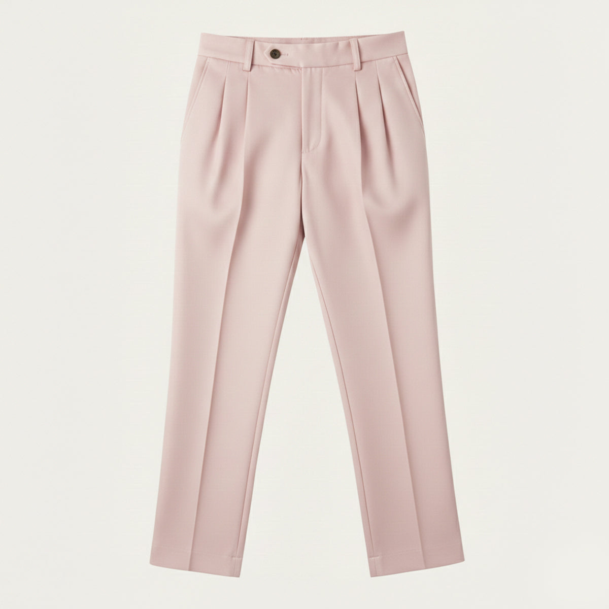 Linen Pants with Elastic Waist and Straight Legs