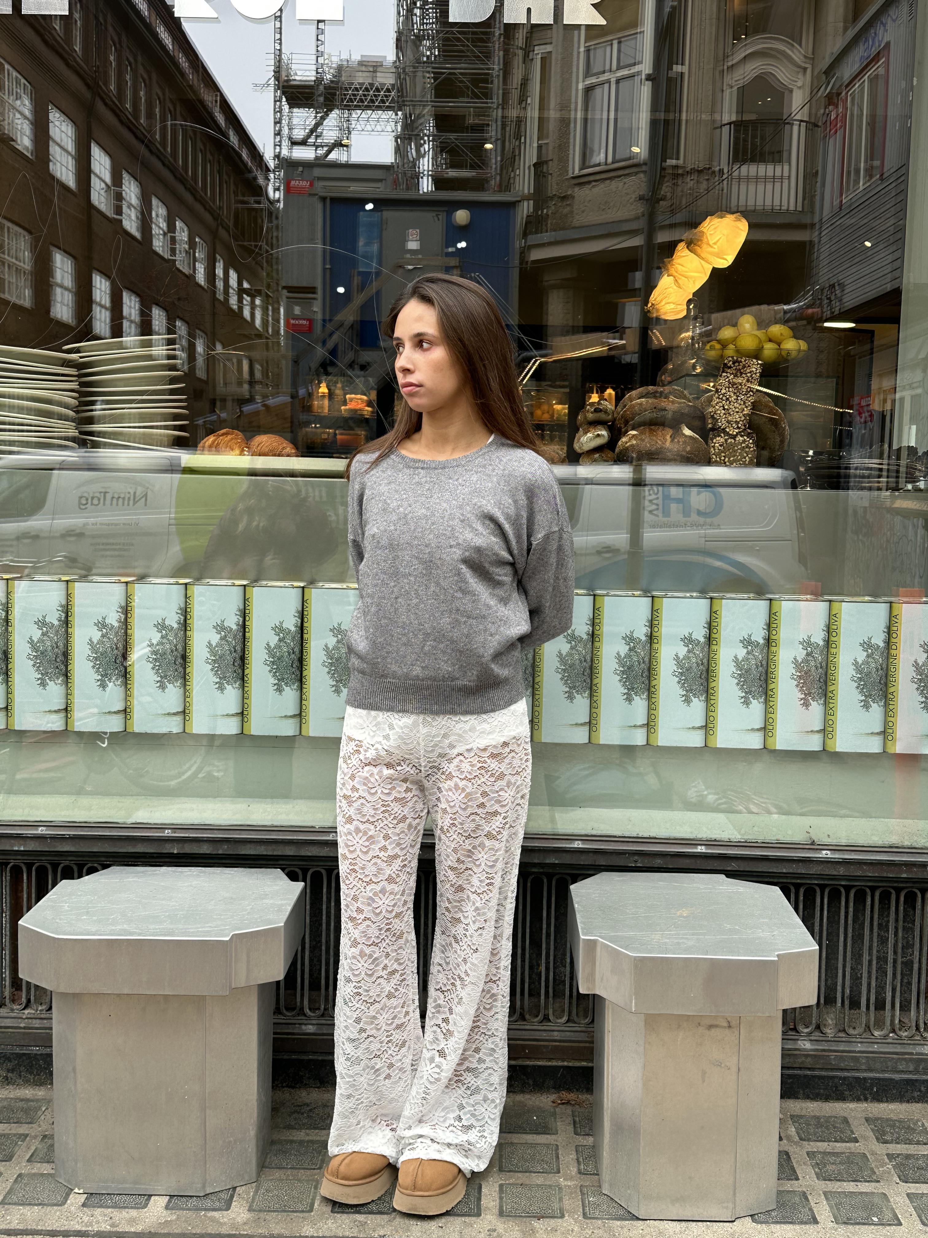 Women's Floral Lace Flare Pants with Elastic Waistband