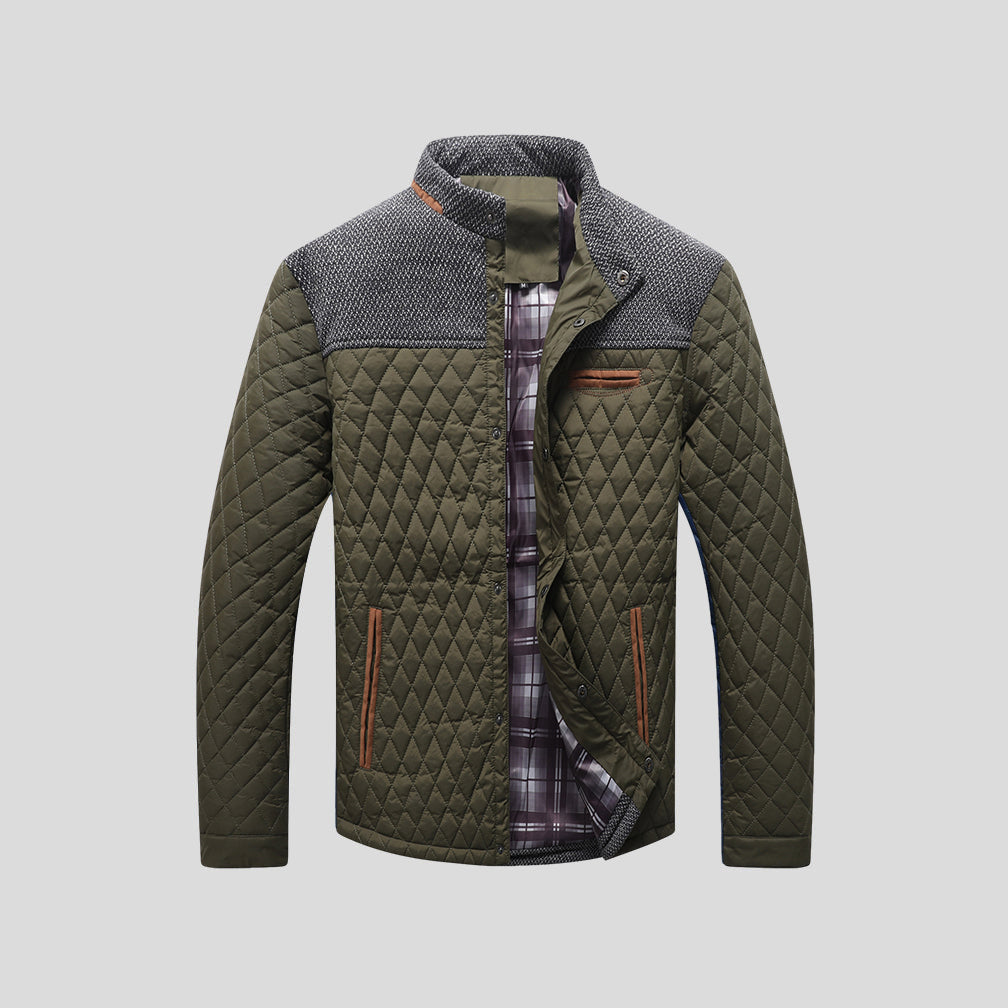 Fall Men's Windproof Lined Jacket with High Collar | Casual Coat