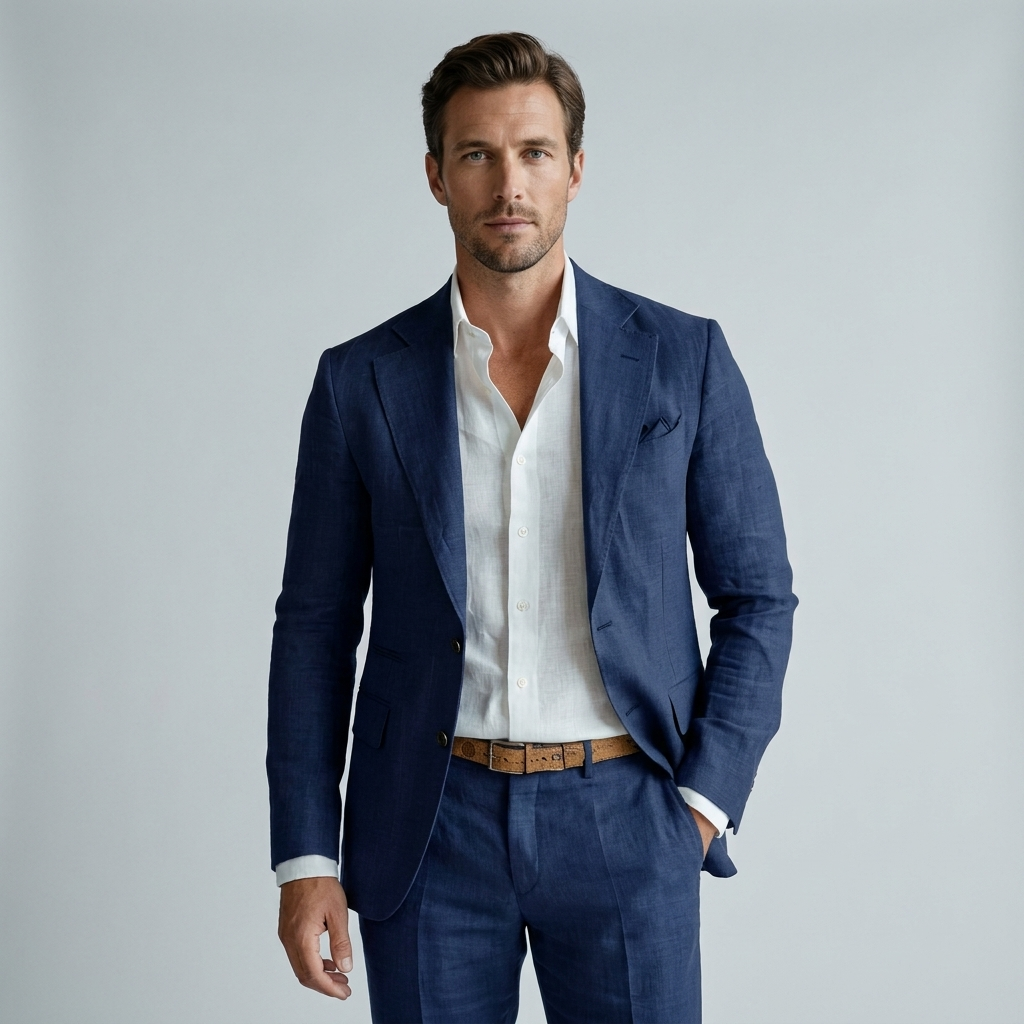 Men’s Breathable Linen Suit Jacket