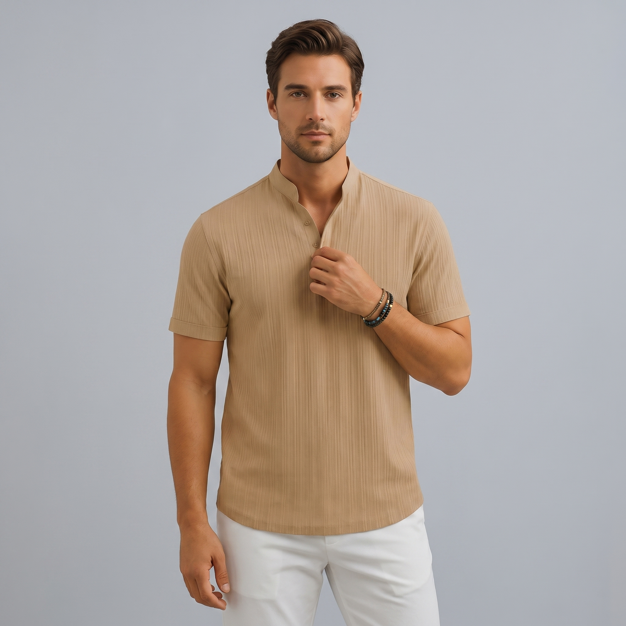 Men’s Linen V-Neck T-Shirt