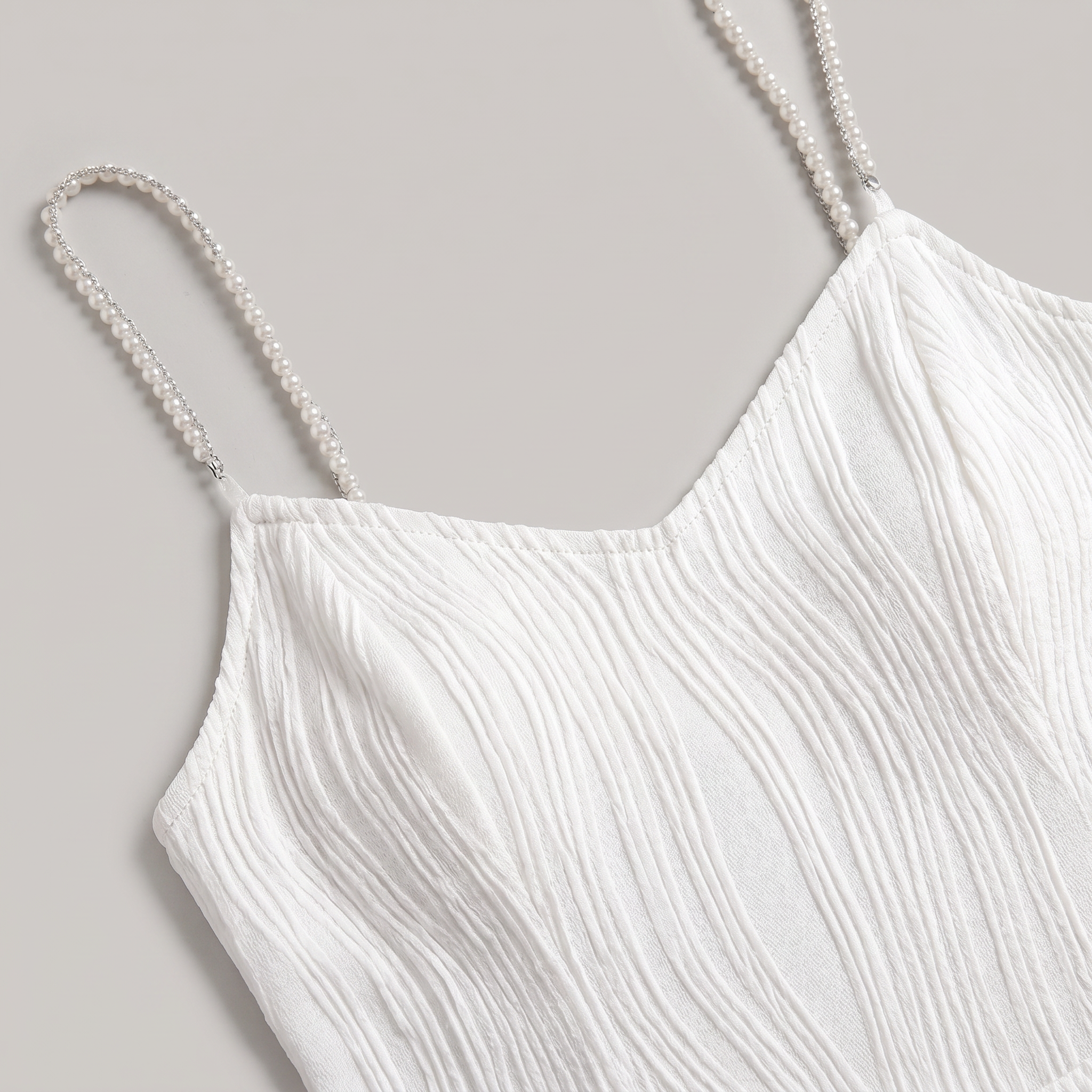Formal Pearl Strap Midi Dress
