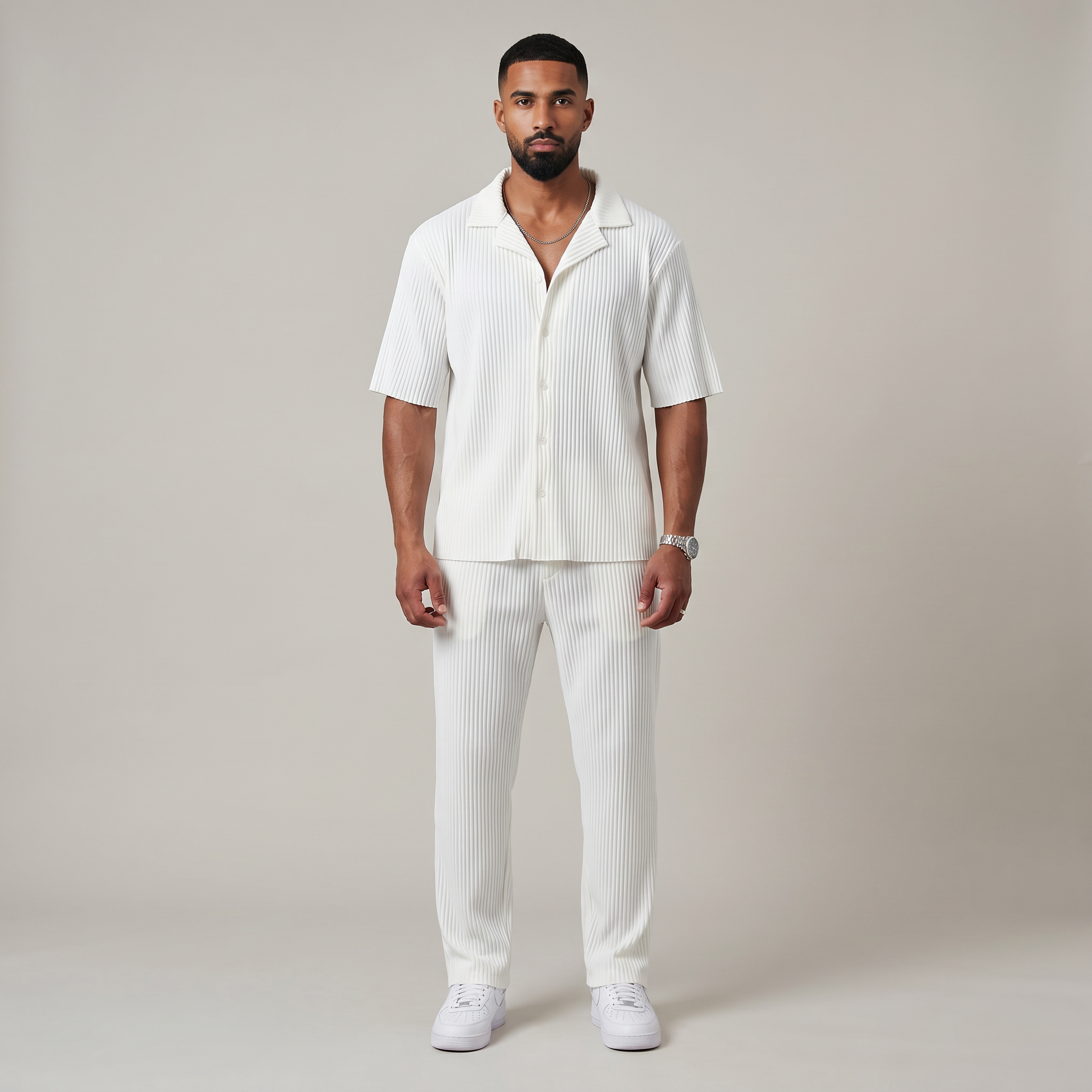 Men’s Summer Collar Suit Set