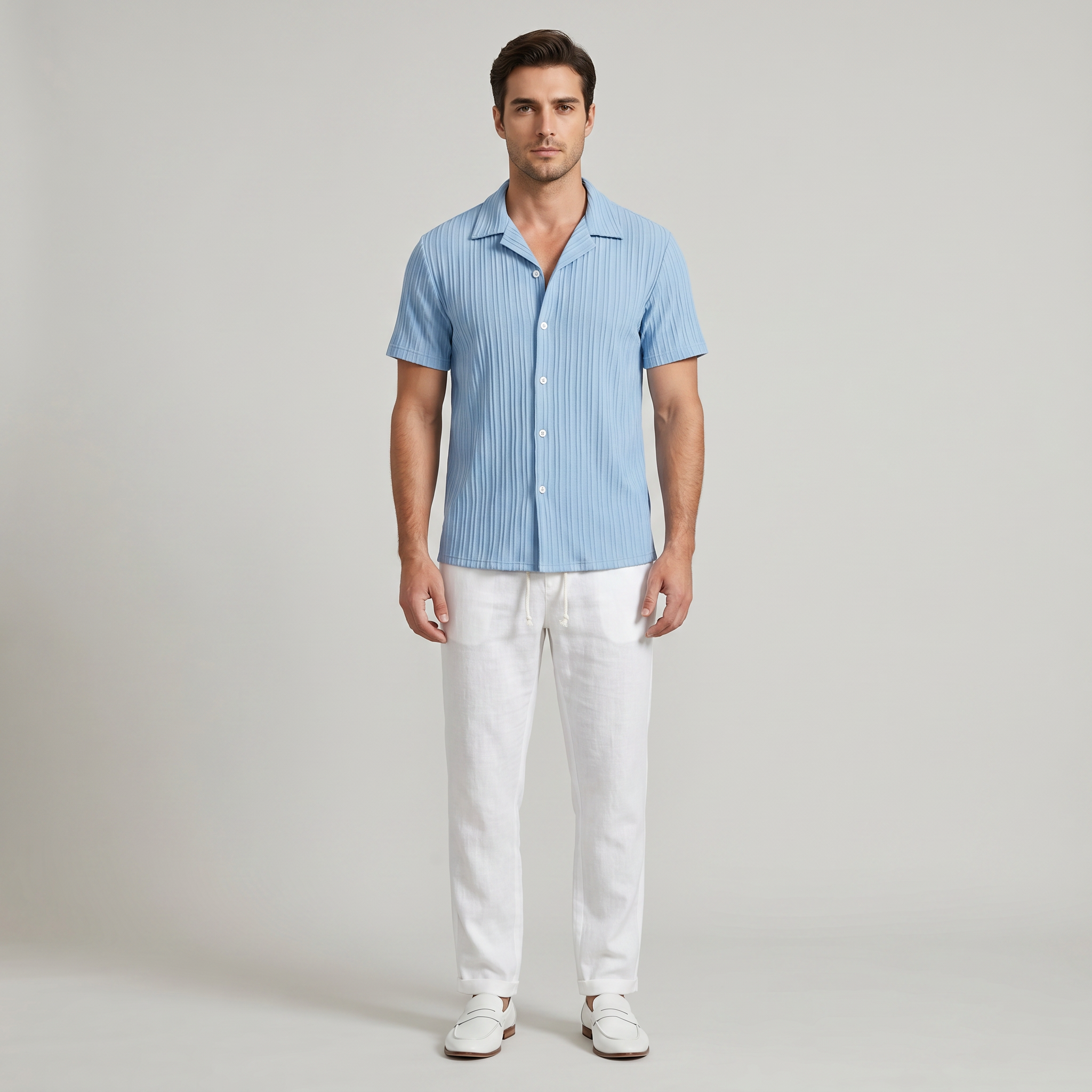 Men’s Casual Short Sleeve Shirt & Shorts Set