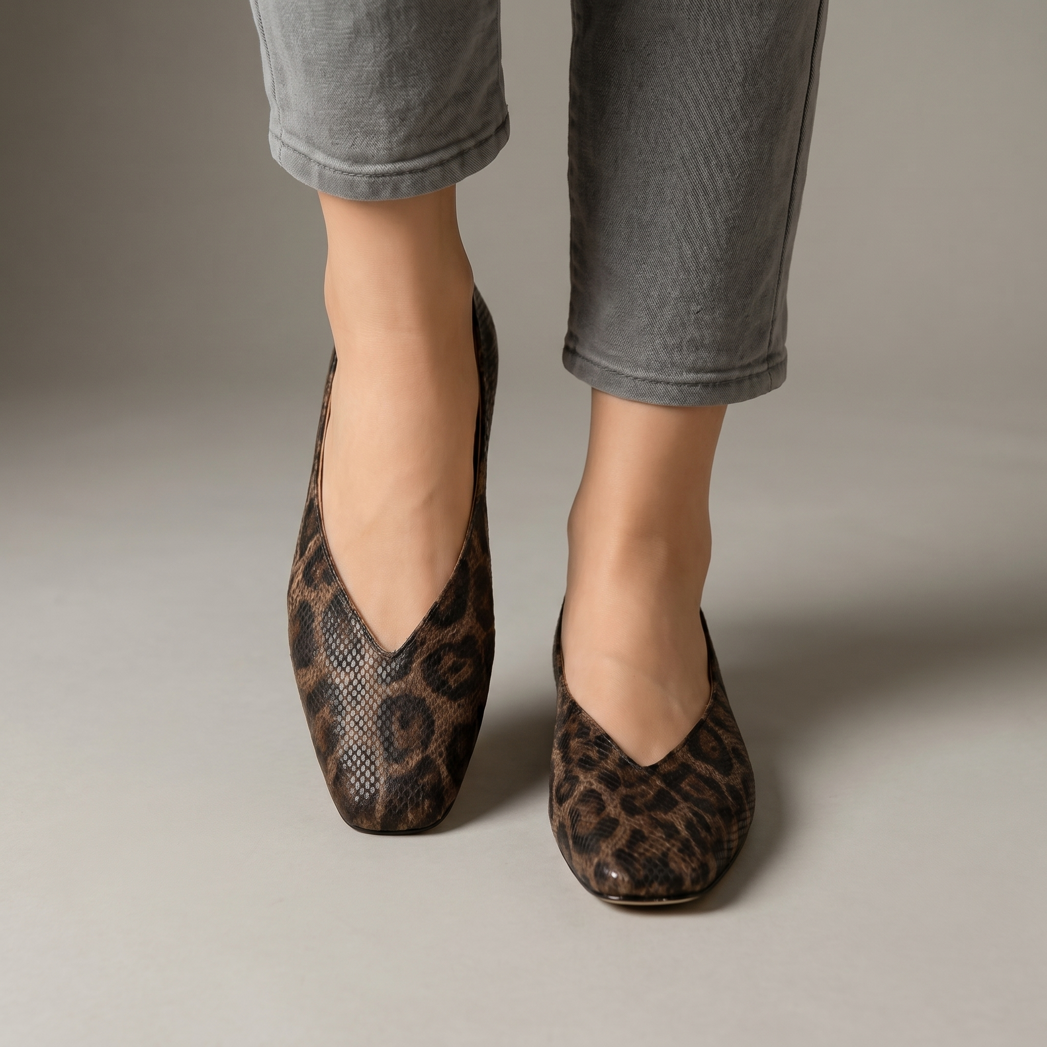 Women’s Animal Print Vegan Leather Ballet Flats
