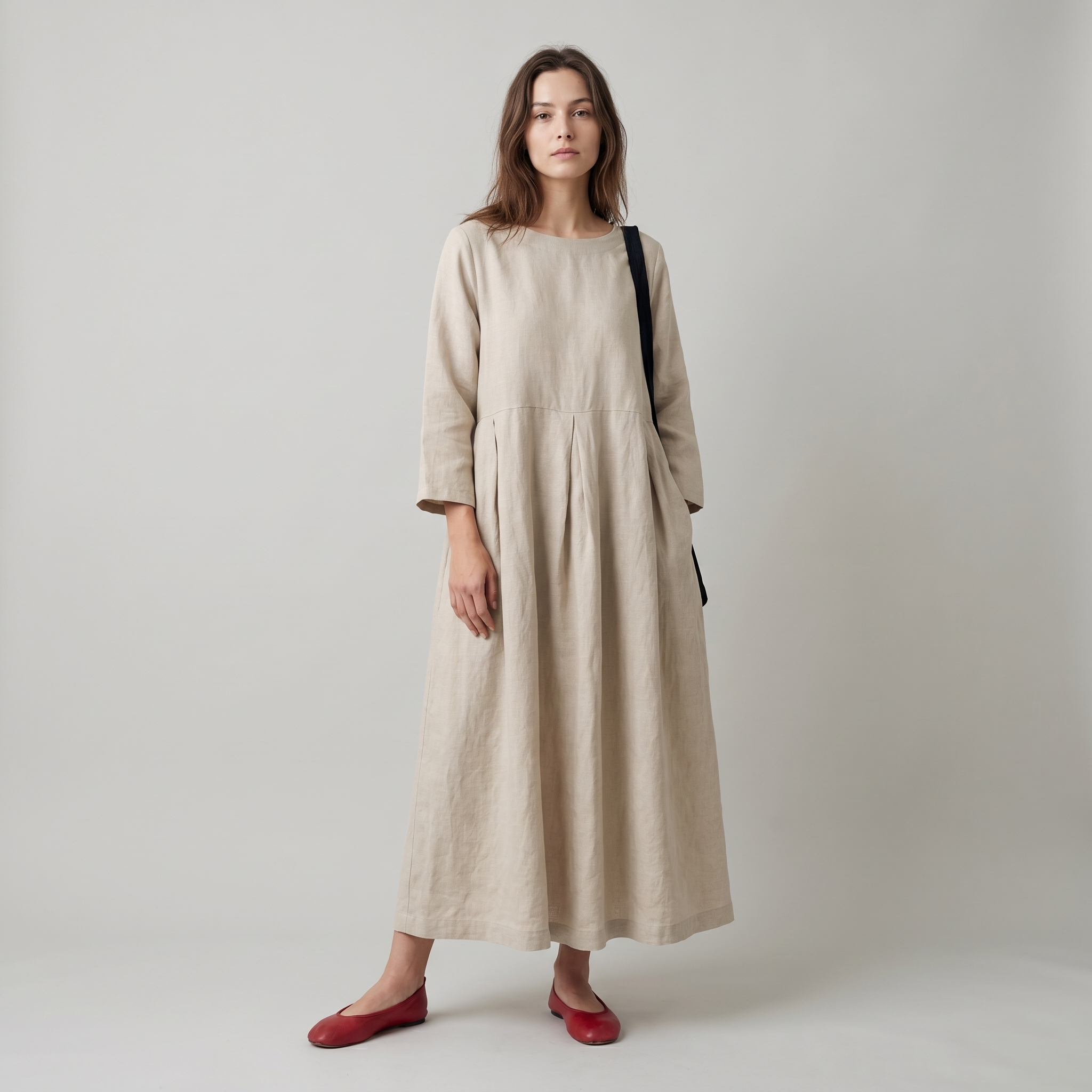 Apricot Cotton Patchwork Maxi Dress