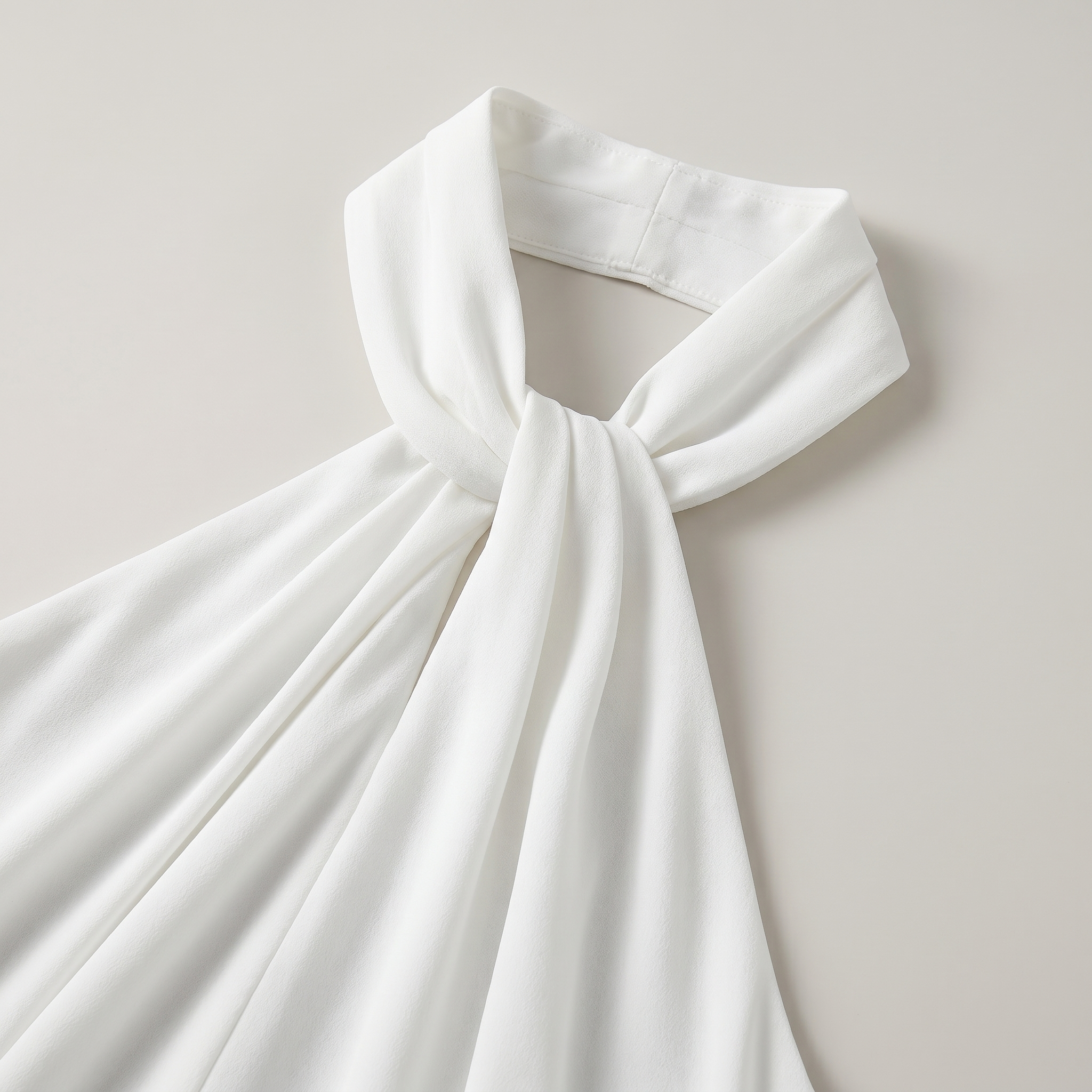 White Chiffon A-Line Halter Maxi Dress