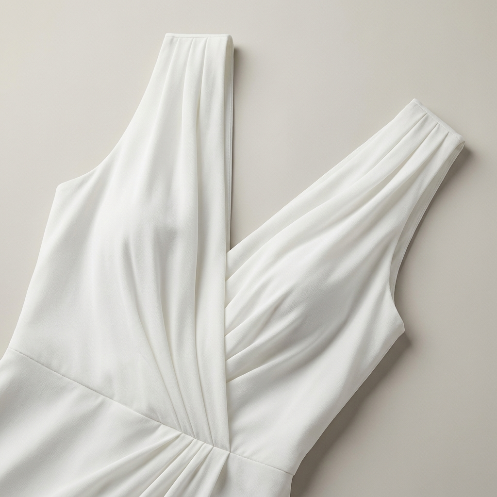 White Chiffon Ruched Sheath Maxi Dress
