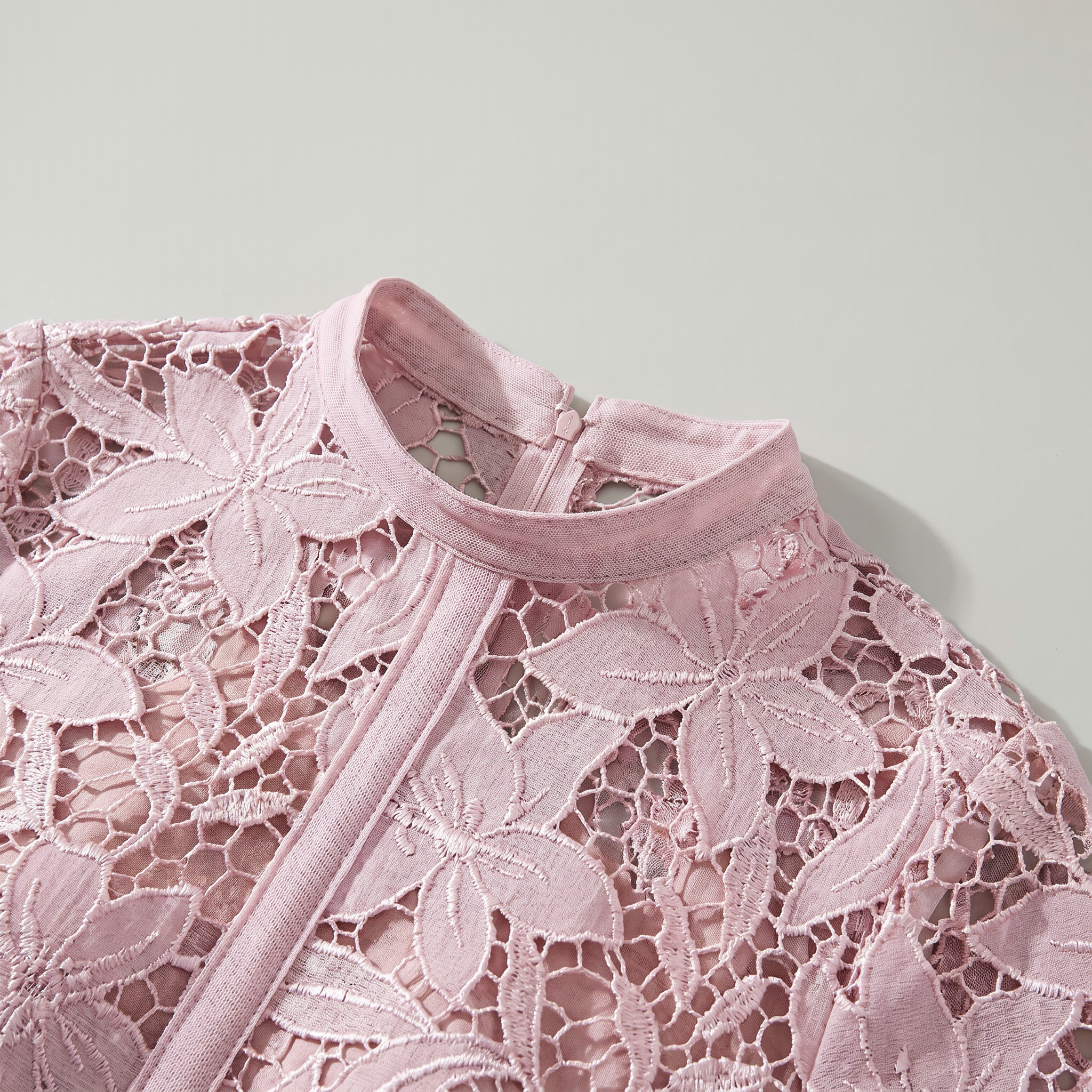Chic Pink Lace Floral Occasion Midi Dress
