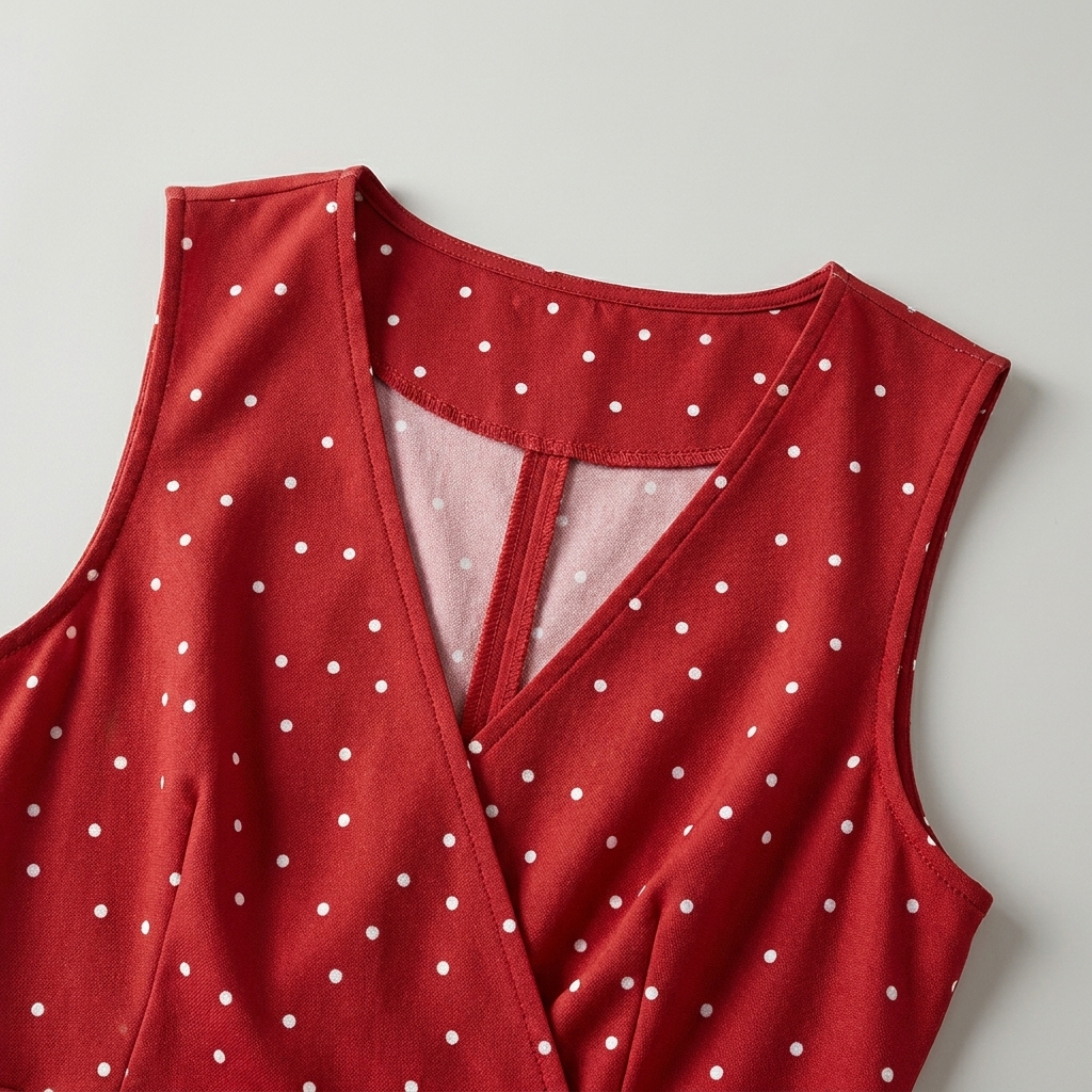 Red Polka Dot Tie Back Midi Dress