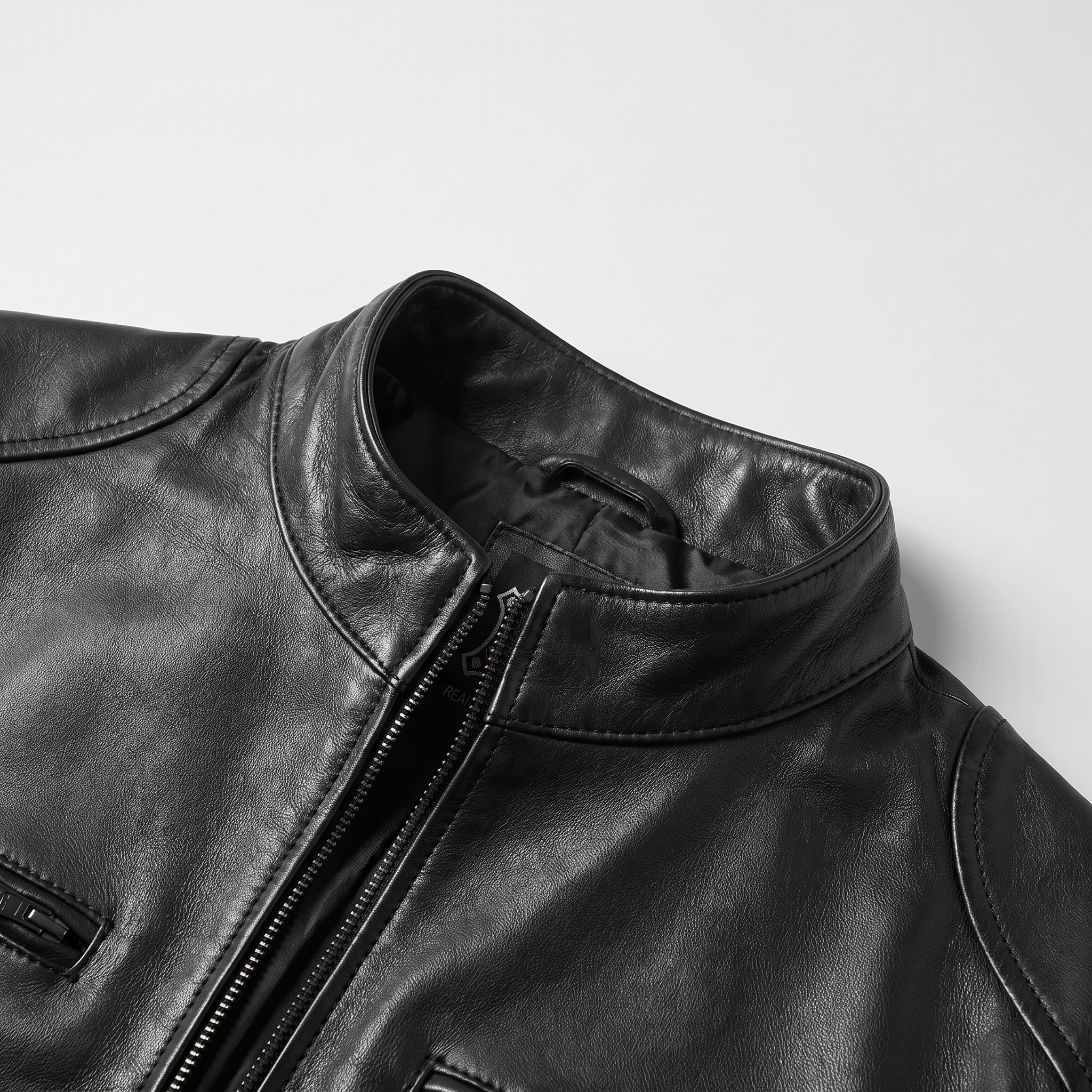 Men's Black Cafe Racer Slim-Fit Leather Jacket