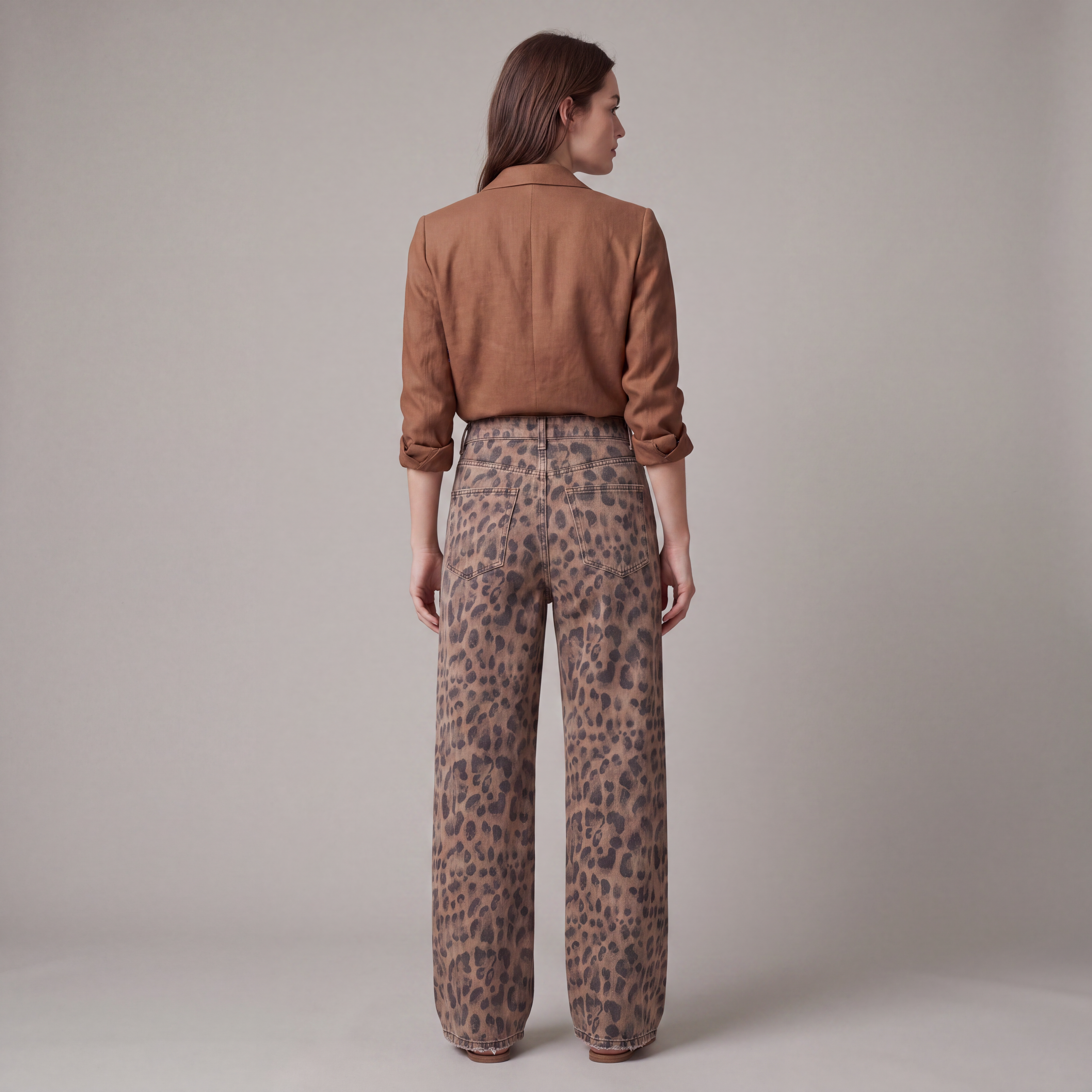 Women's Barrel Leg Ankle Length Jeans | Curved Leg Denim Pants