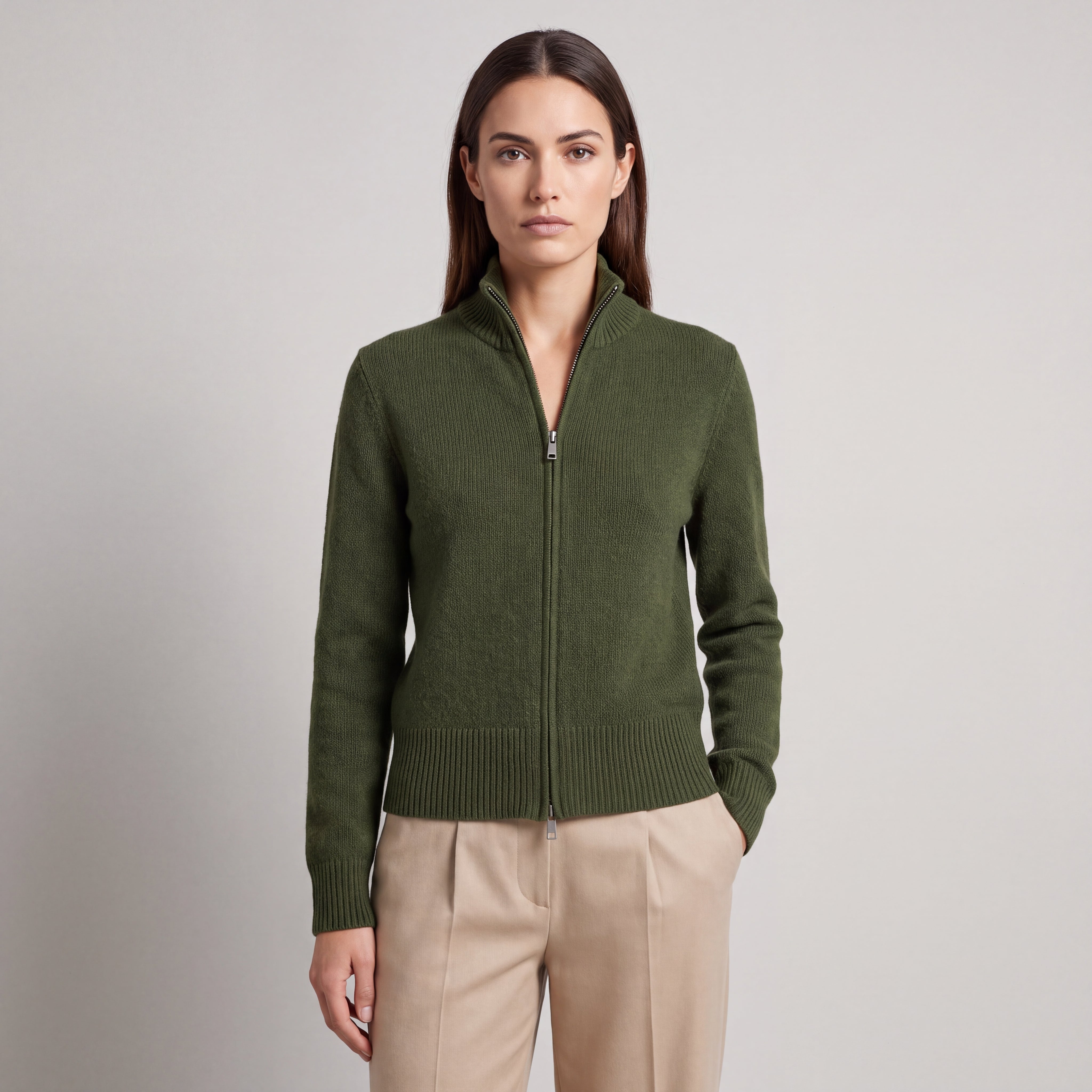 Merino Wool Double-Zip Cardigan
