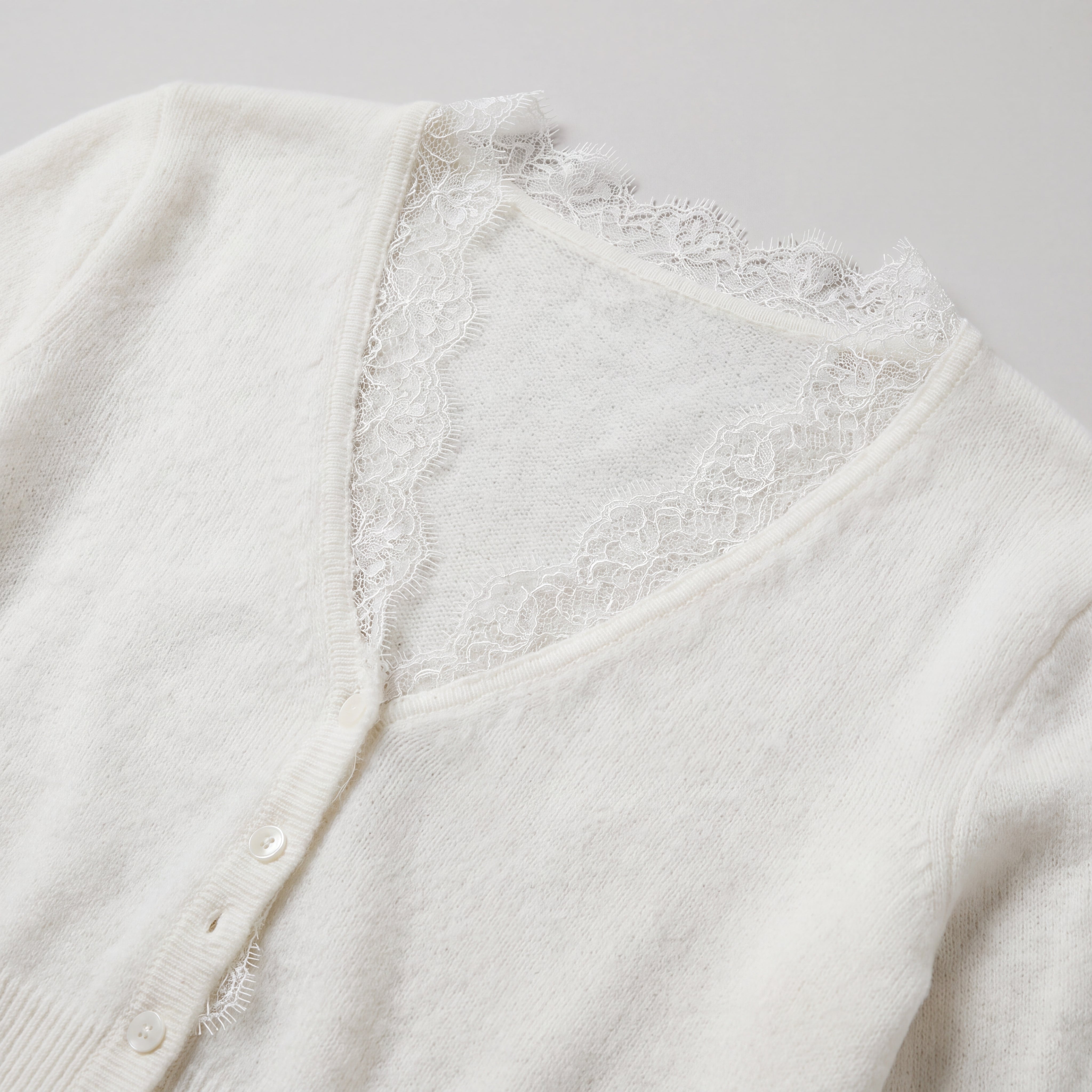 Lace Trim Soft Knit Cardigan