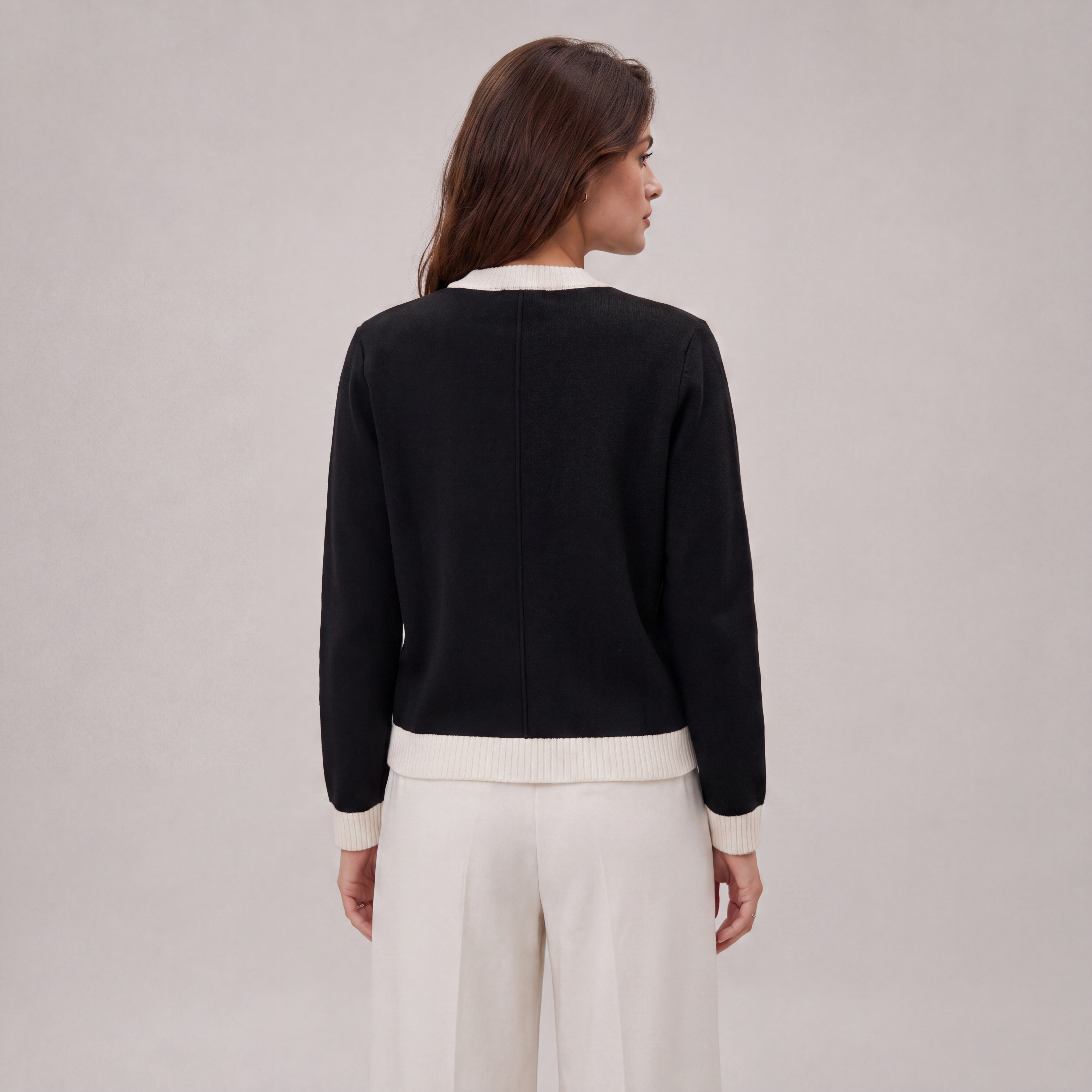 Women's Knitted Cardigan with Gold Buttons