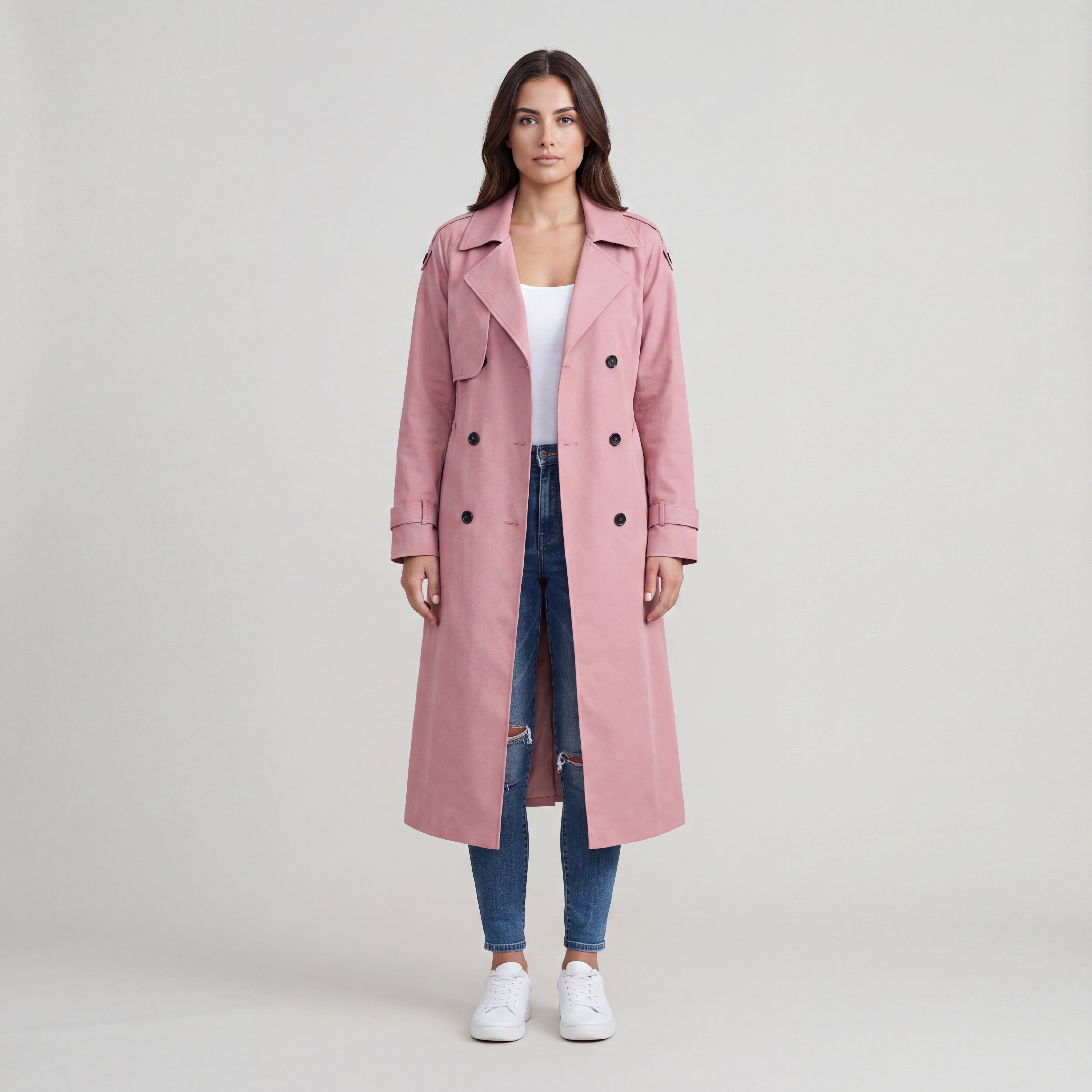 Fall Women's Double Breasted Belted Trench Coat | Classic Outerwear