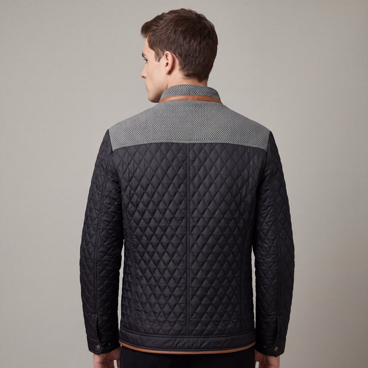 Fall Men's Windproof Lined Jacket with High Collar | Casual Coat