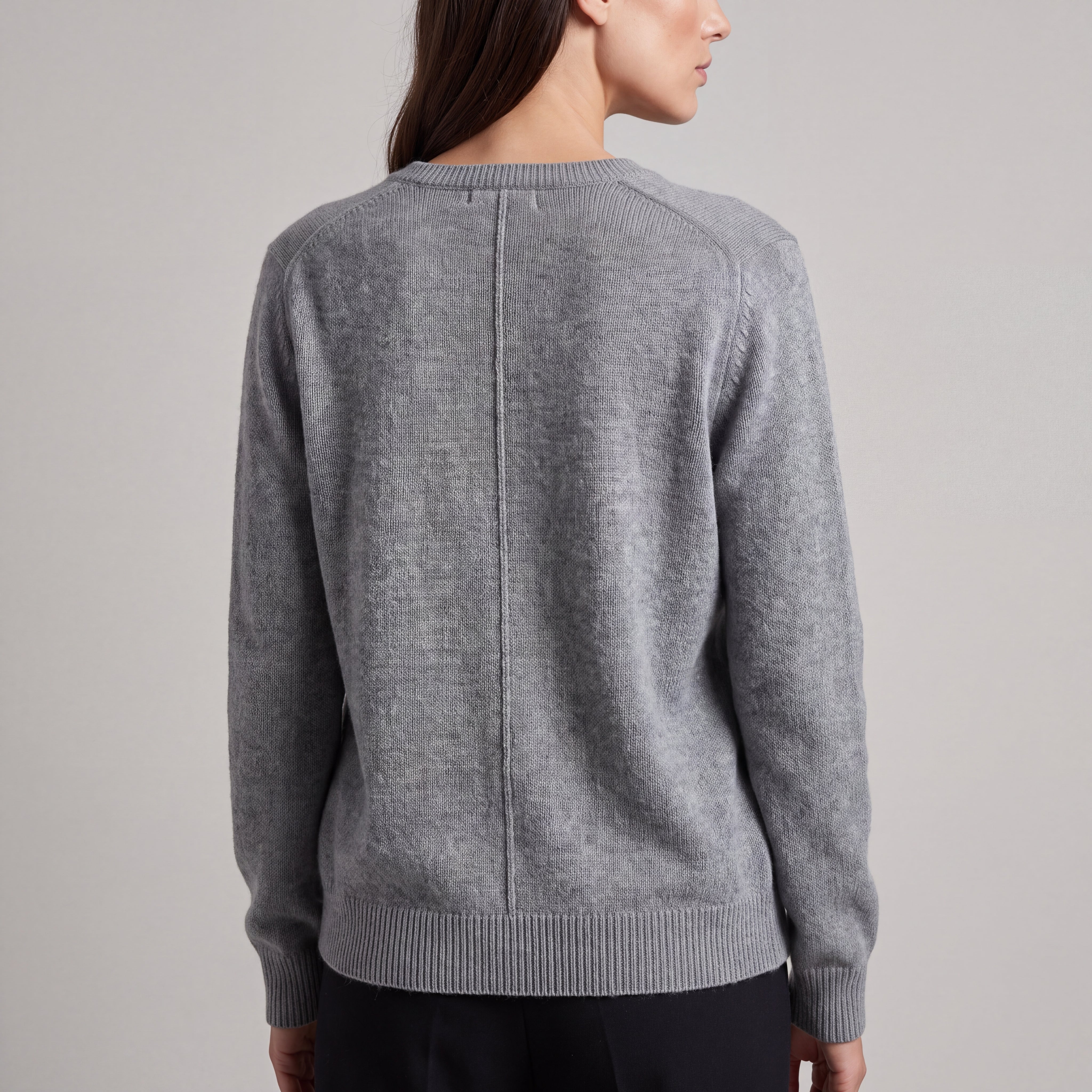 Women's Round-Neck Cardigan with Buttons