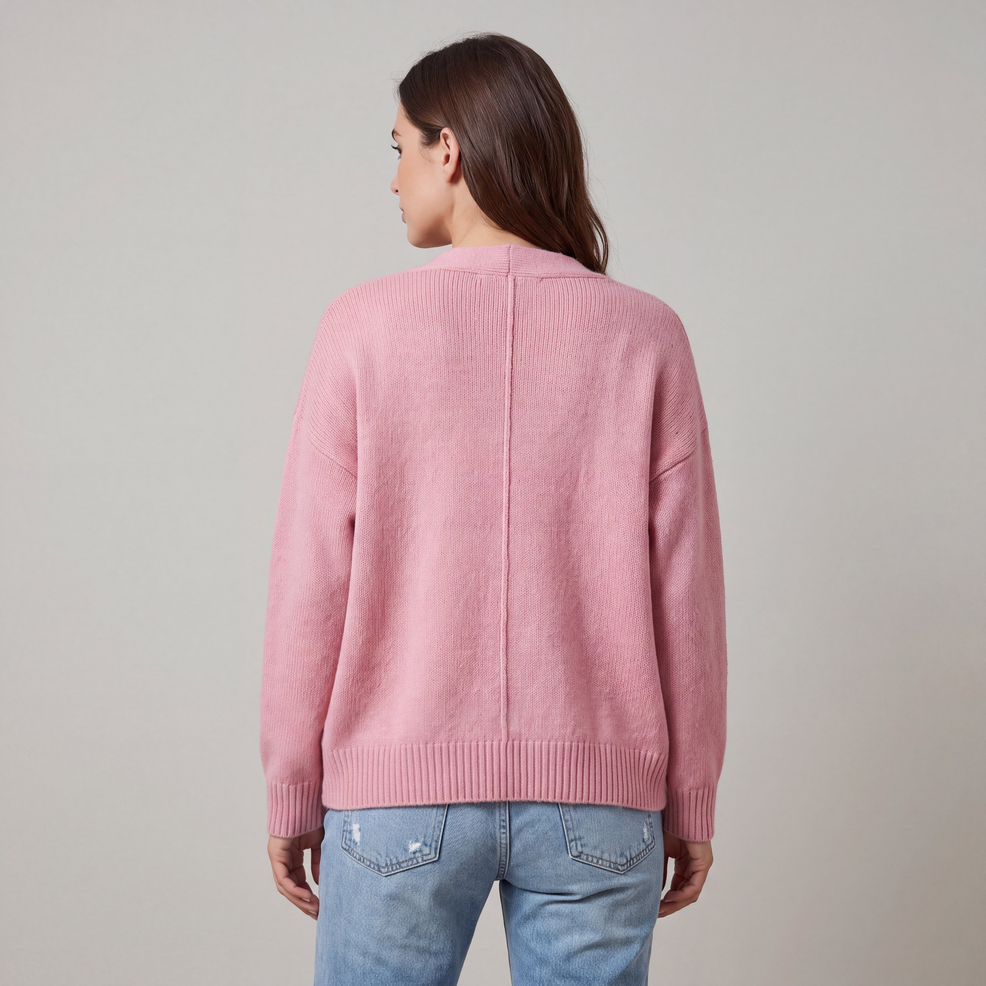 Oversized Open-Front Women's Cardigan with Pockets