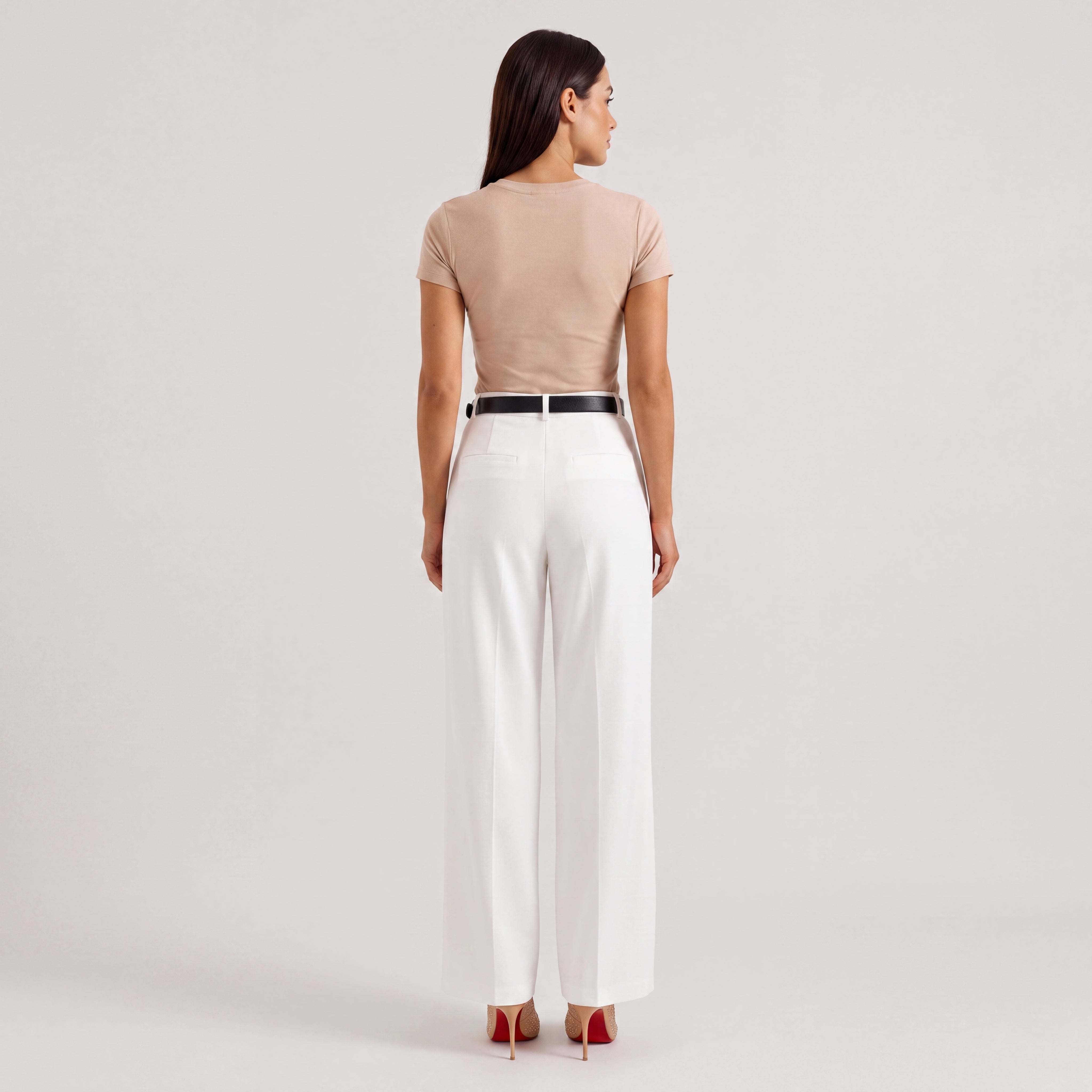 Women's High-Waisted, Wide-Leg, Elegant Pants