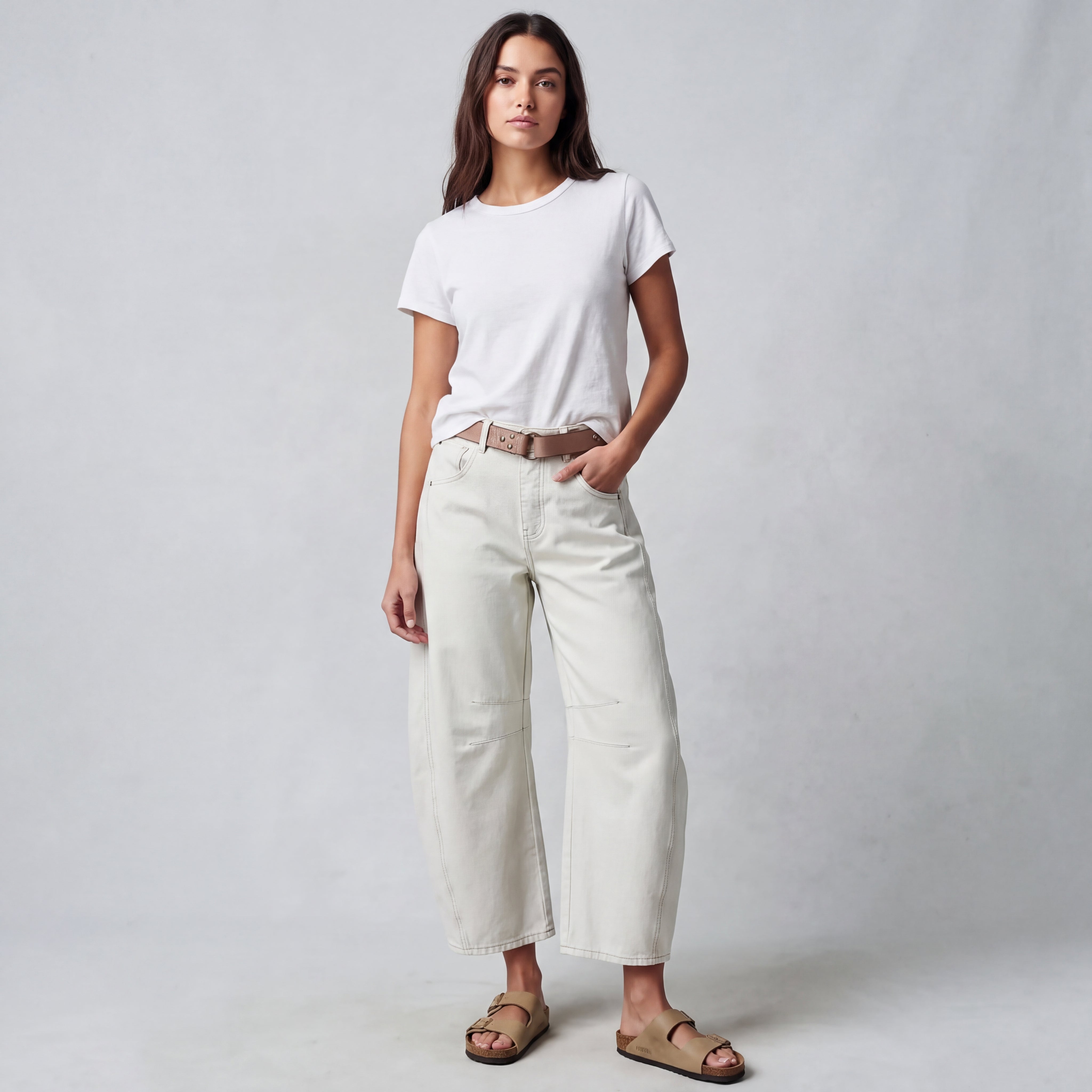 Women's Wide-Leg, Relaxed-Fit Casual Jeans Pants
