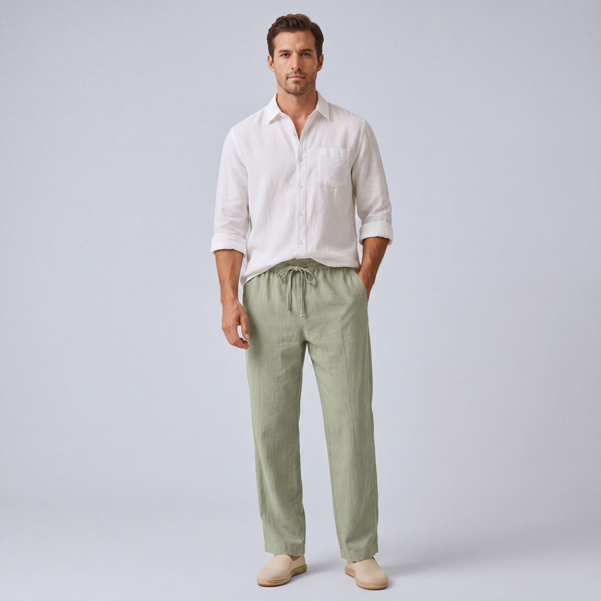 Men's Lightweight, Tapered Linen Dress Pants
