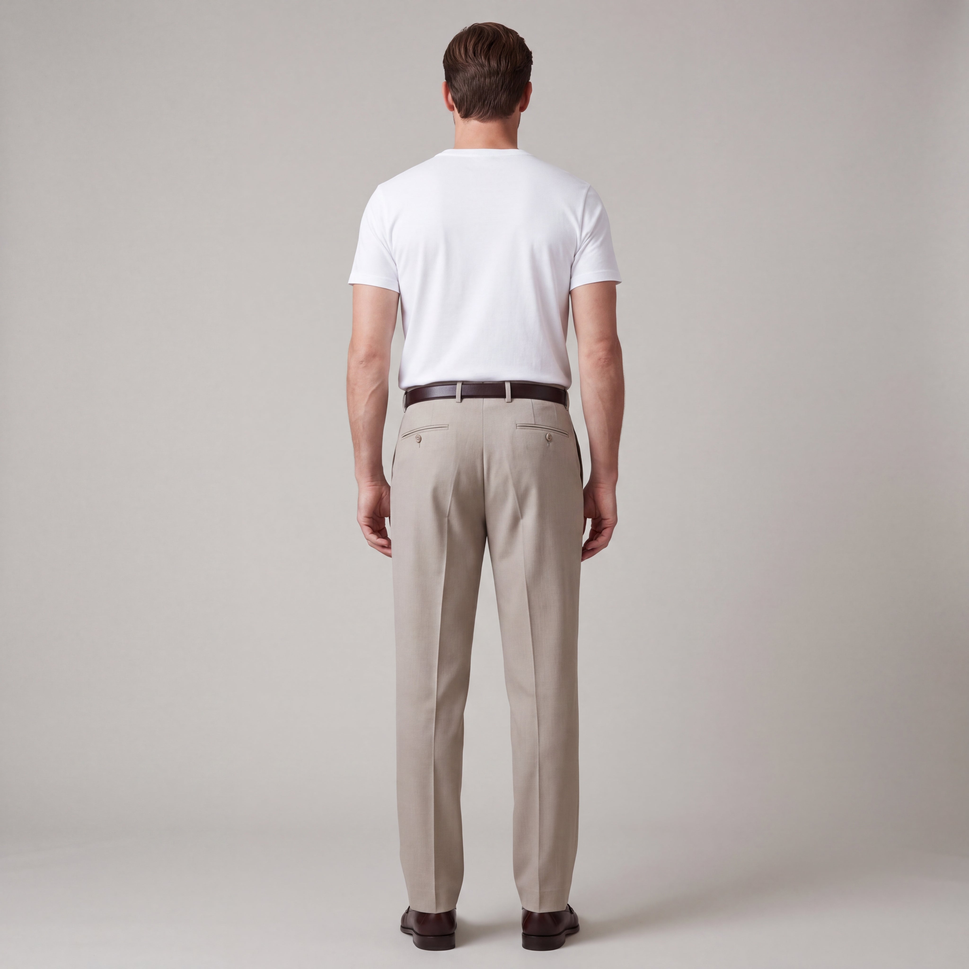 Linen Pants with Elastic Waist and Straight Legs